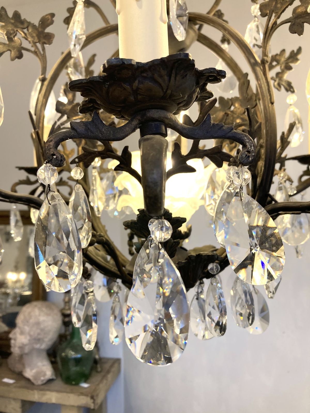 Stunning Antique Birdcage Chandelier photo vinterior