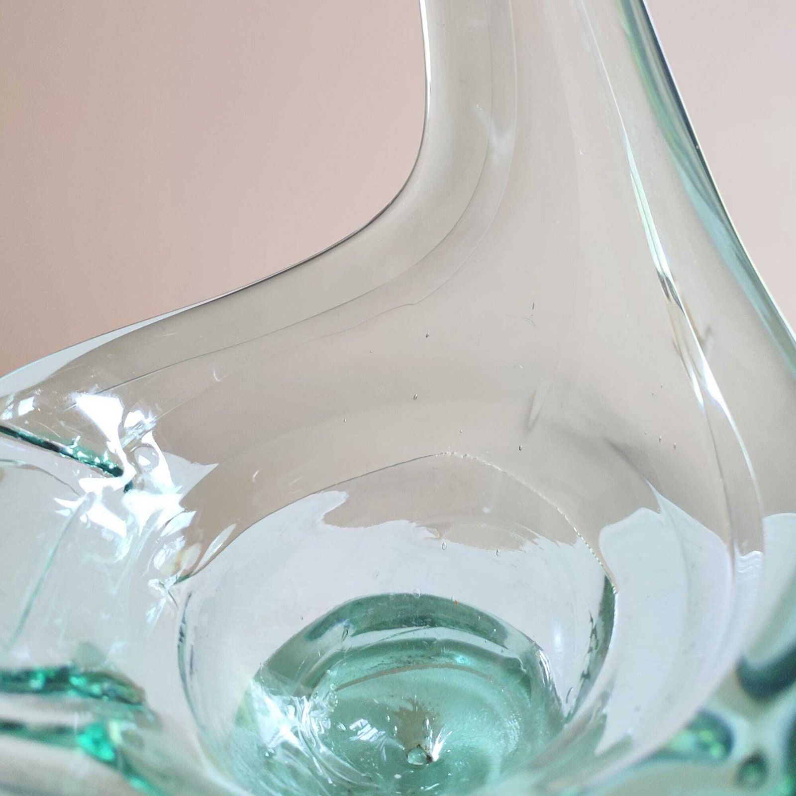 photo furniture 60's Vintage Large Crystal Glass Swan Bowl/Vase   German Schott Zwiesel   Hand Blown Art Glass