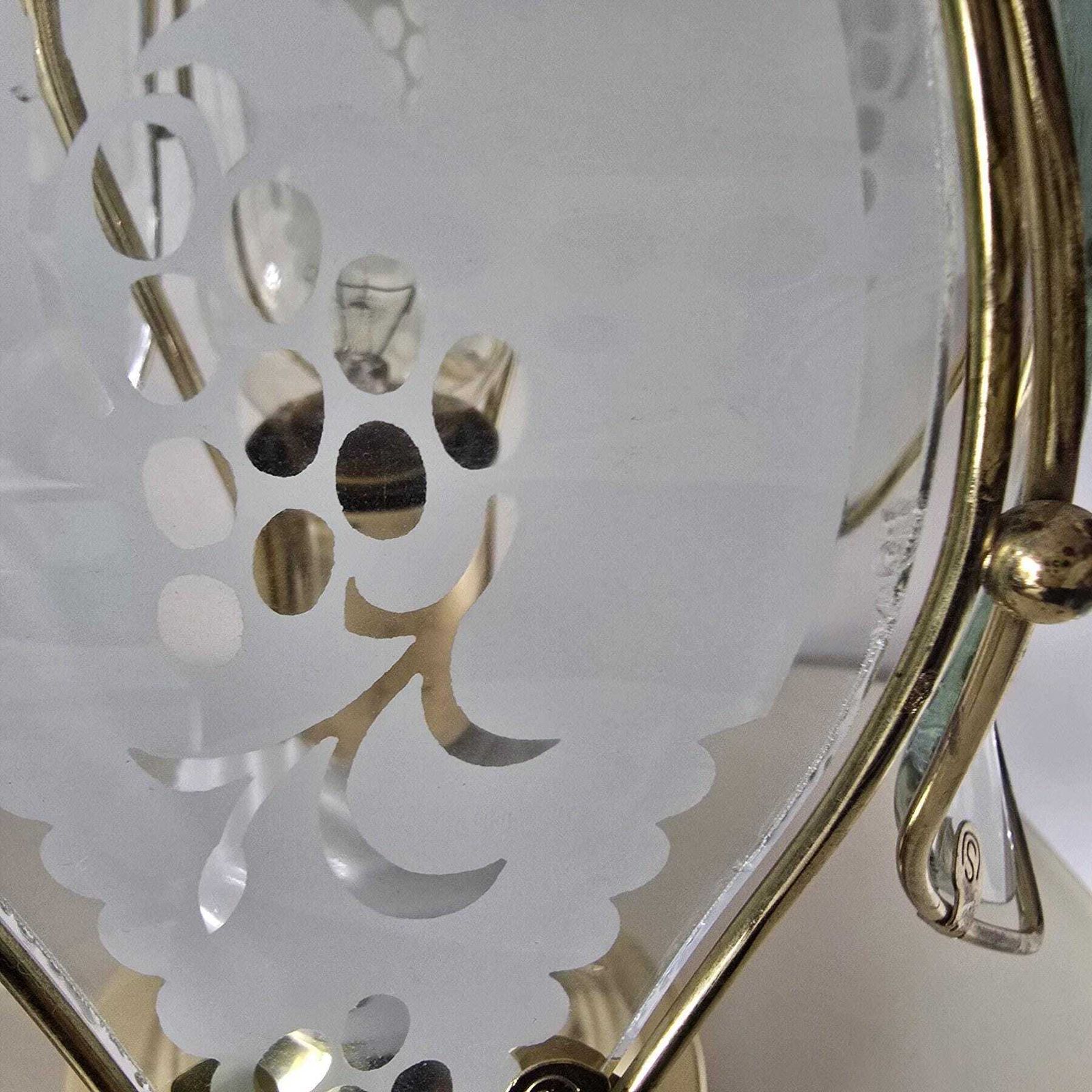 383.0 Vintage Hollywood Regency Glazen Bloemenlamp – Anthony California Lamp, Jaren 80 photo