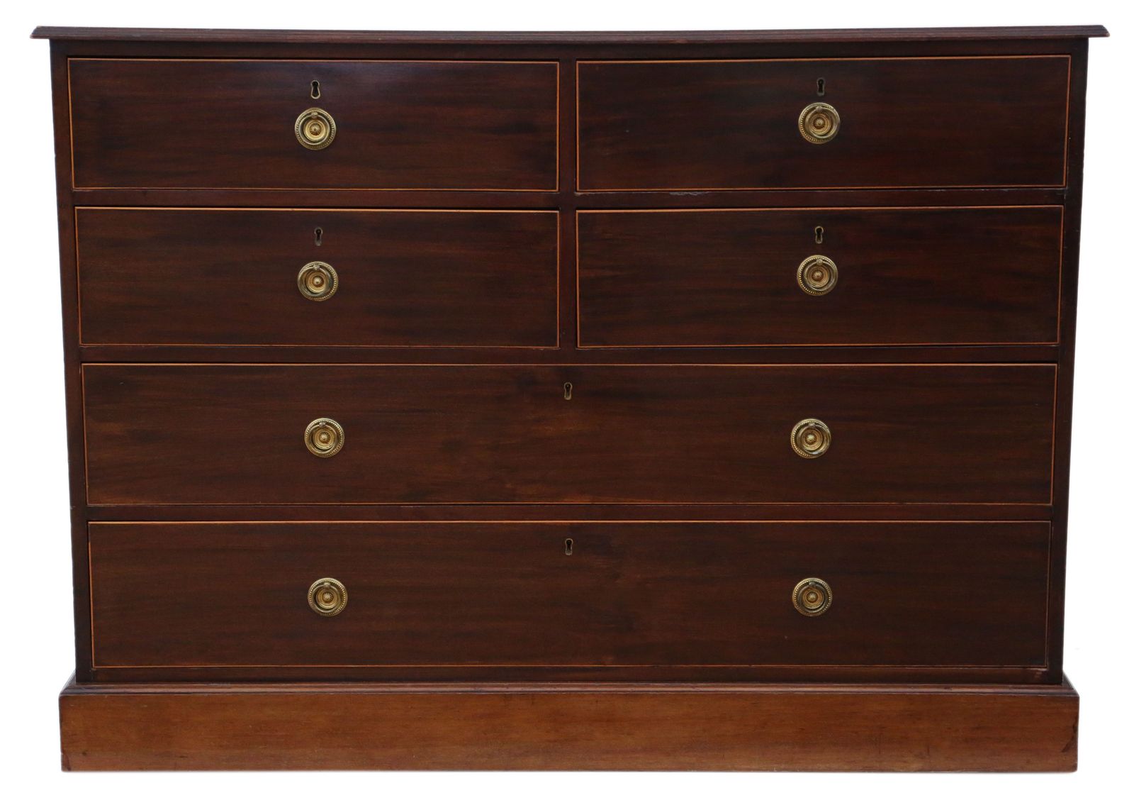 Antique Fine Quality 19th Century Inlaid Mahogany Chest Of Drawers   Mawer & Stephenson photo for sale