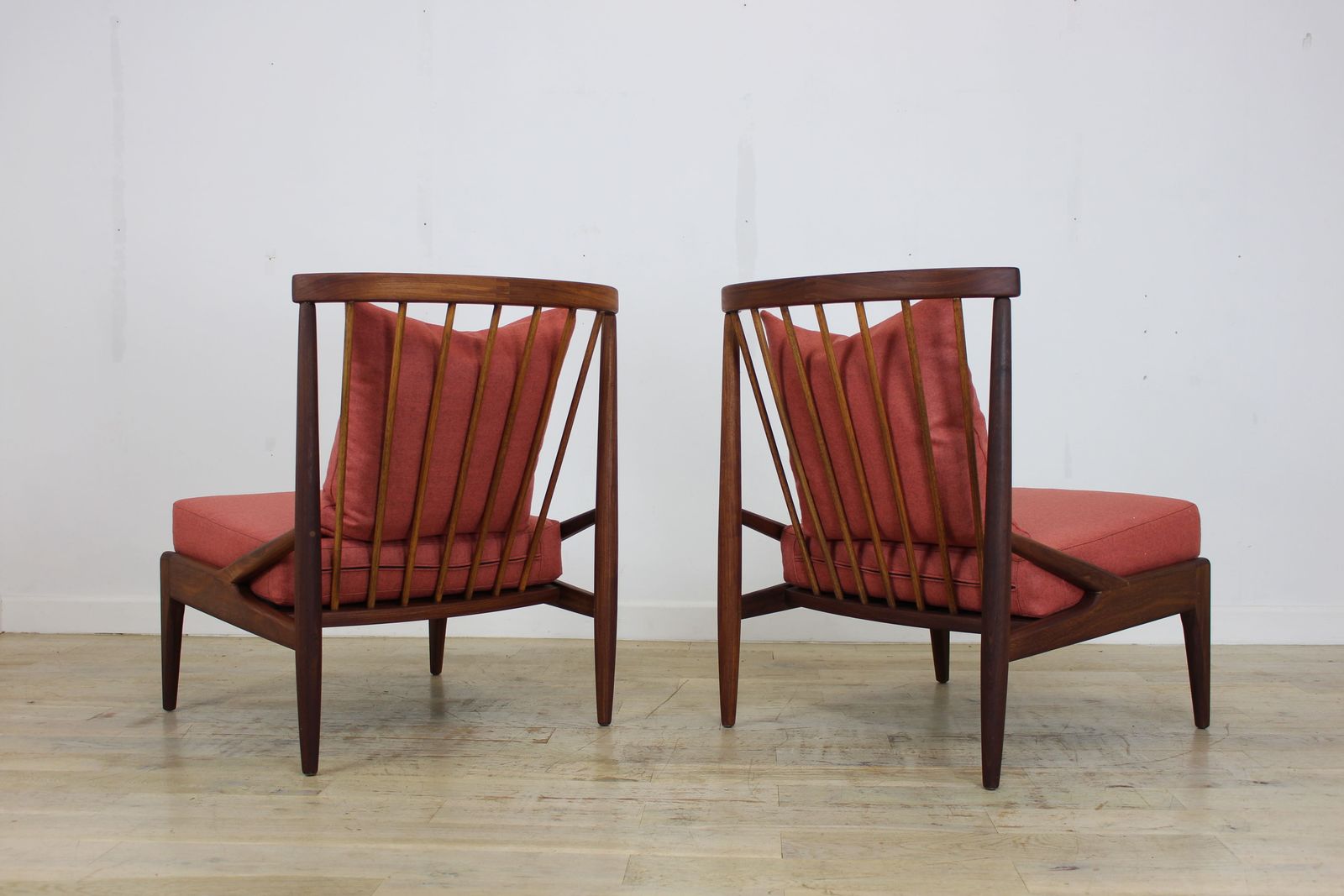 Furniture Pair Of 1960’s Greaves & Thomas Villager Armless Chairs photo