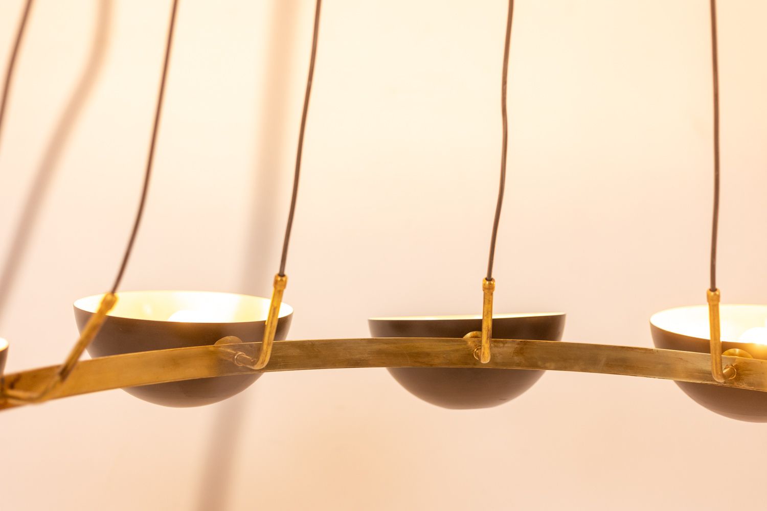 12 Light Chandelier In Patinated Brass And Black Lacquered Metal. Contemporary photo buy