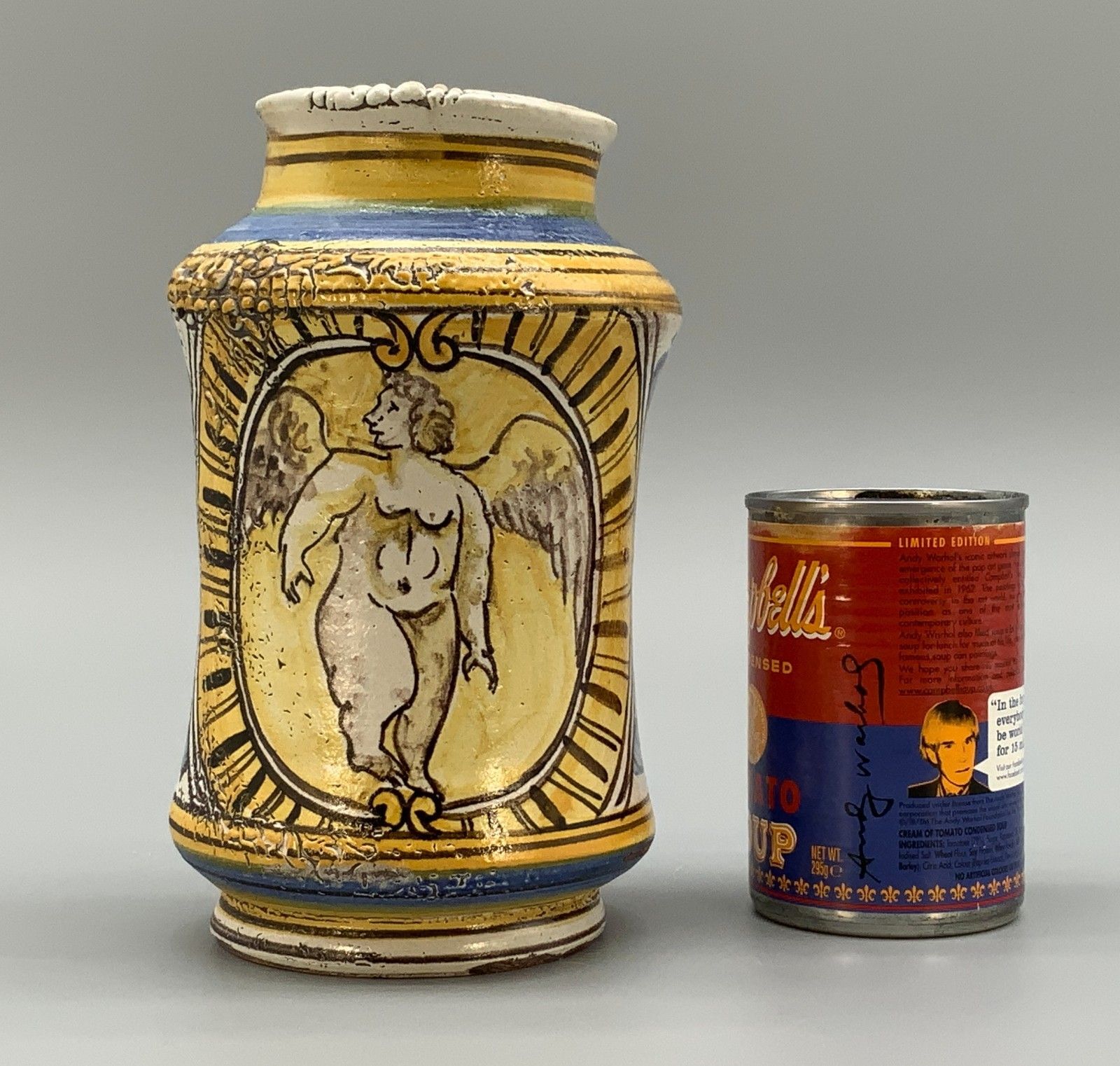 Italian Majolica Albarello Pharmacy Wet Drug Jar 18th/19th Century Faience Large photo furniture