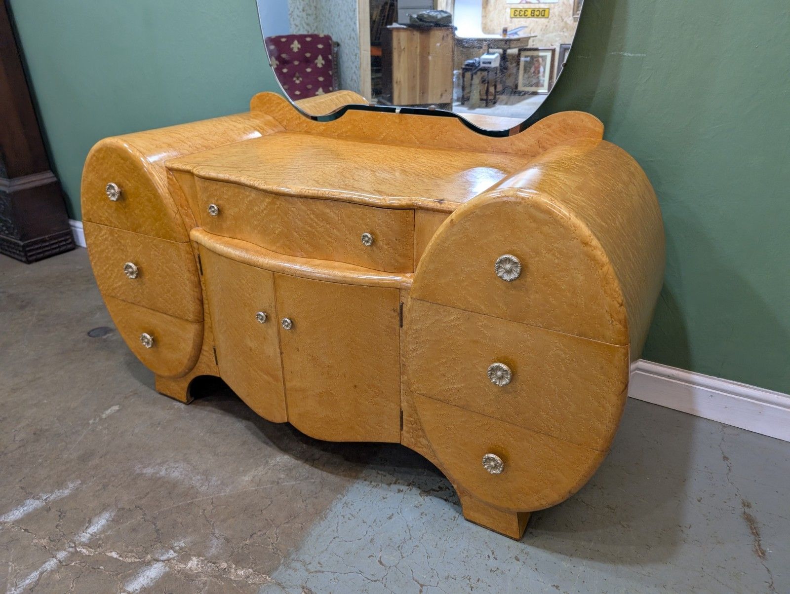 Art Deco Birdseye Maple Dressing Table C.1930s photo Furniture