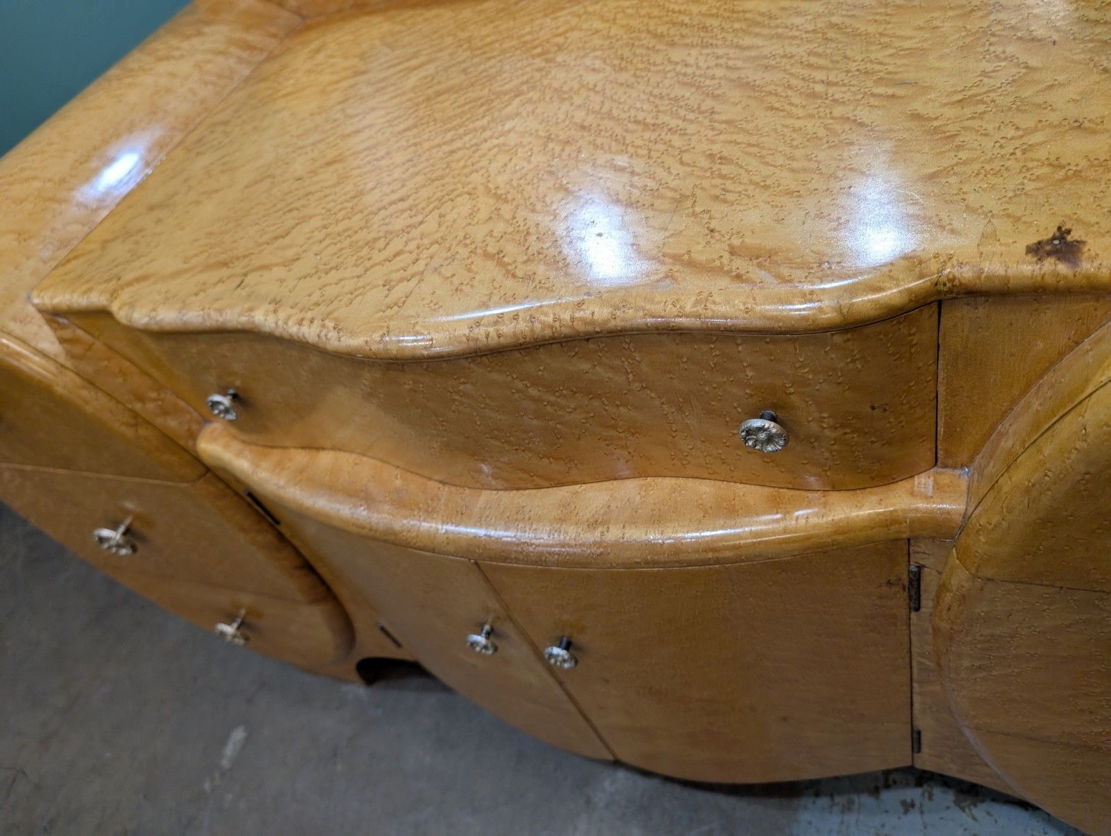 Art Deco Birdseye Maple Dressing Table C.1930s photo vintage