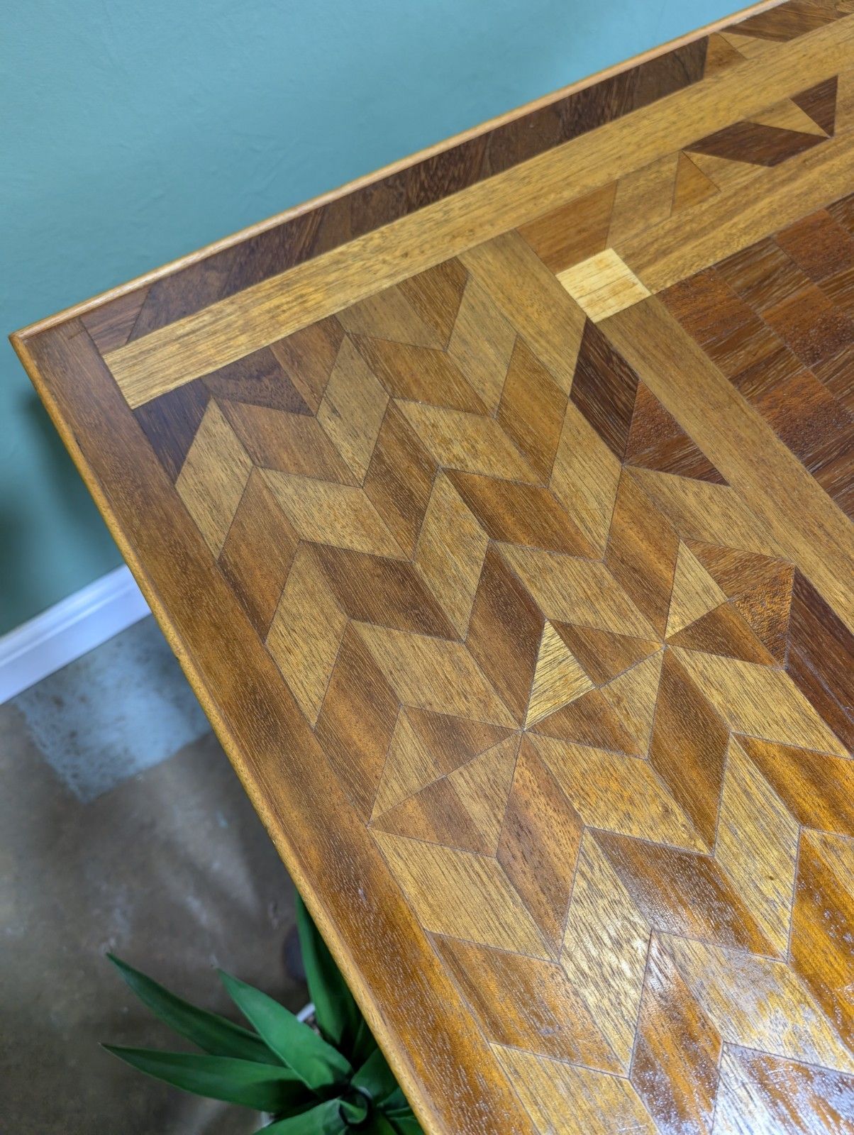 photo for sale Vintage Wooden Chessboard Table Inlaid Carpenters Piece Bespoke Mid Century
