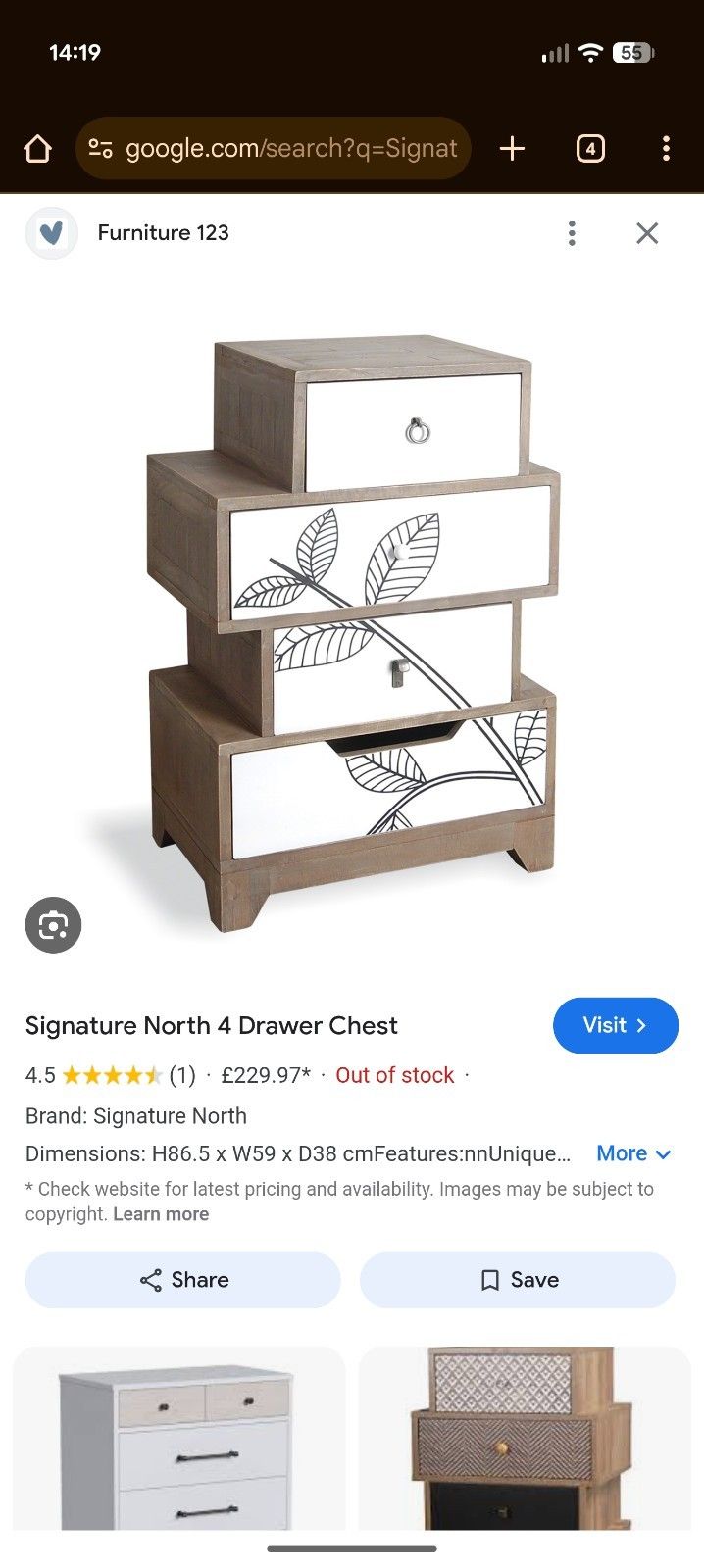 Modern Chest Of Drawers  4 Drawer Bedroom Dining Room Furniture Cabinet Rrp 229 photo furniture