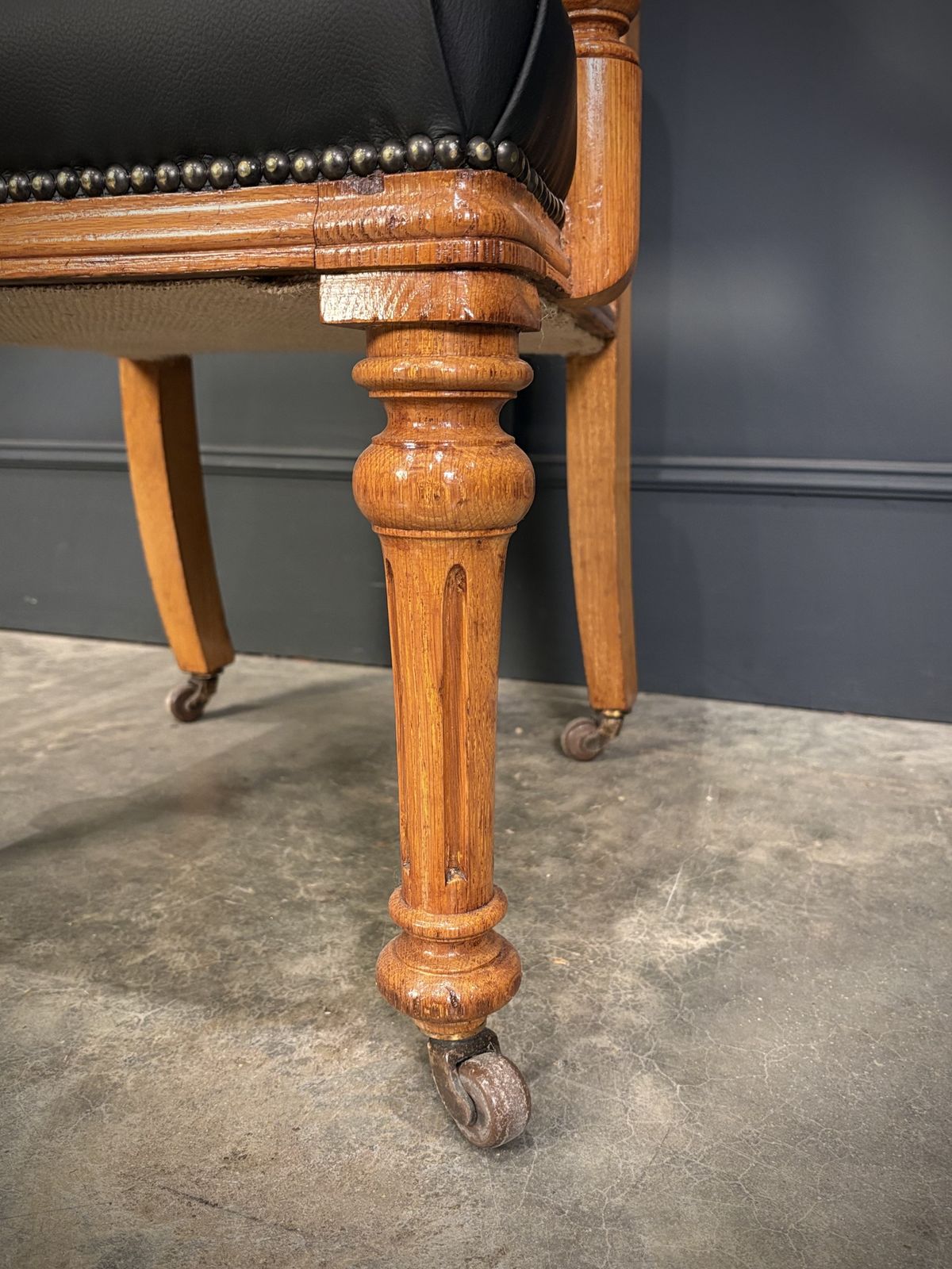 Oak & Leather Armchair By W.Williamson & Sons photo 1495.0
