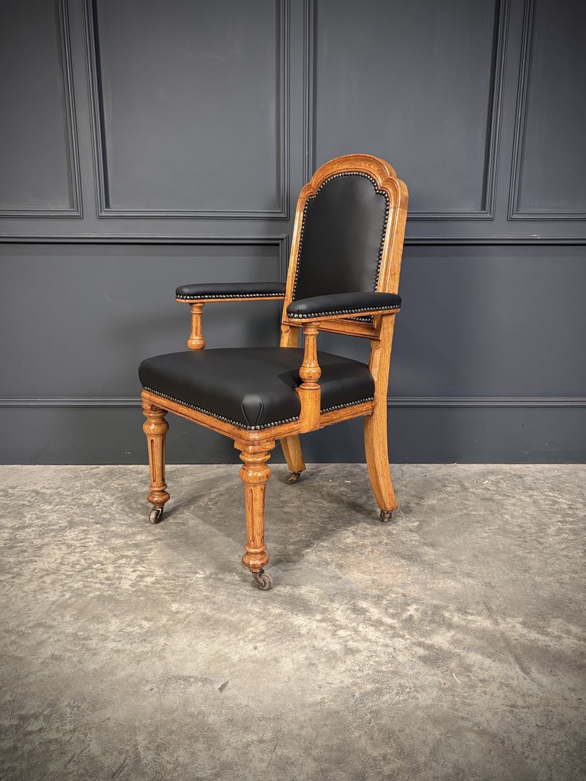 Oak & Leather Armchair By W.Williamson & Sons photo buy