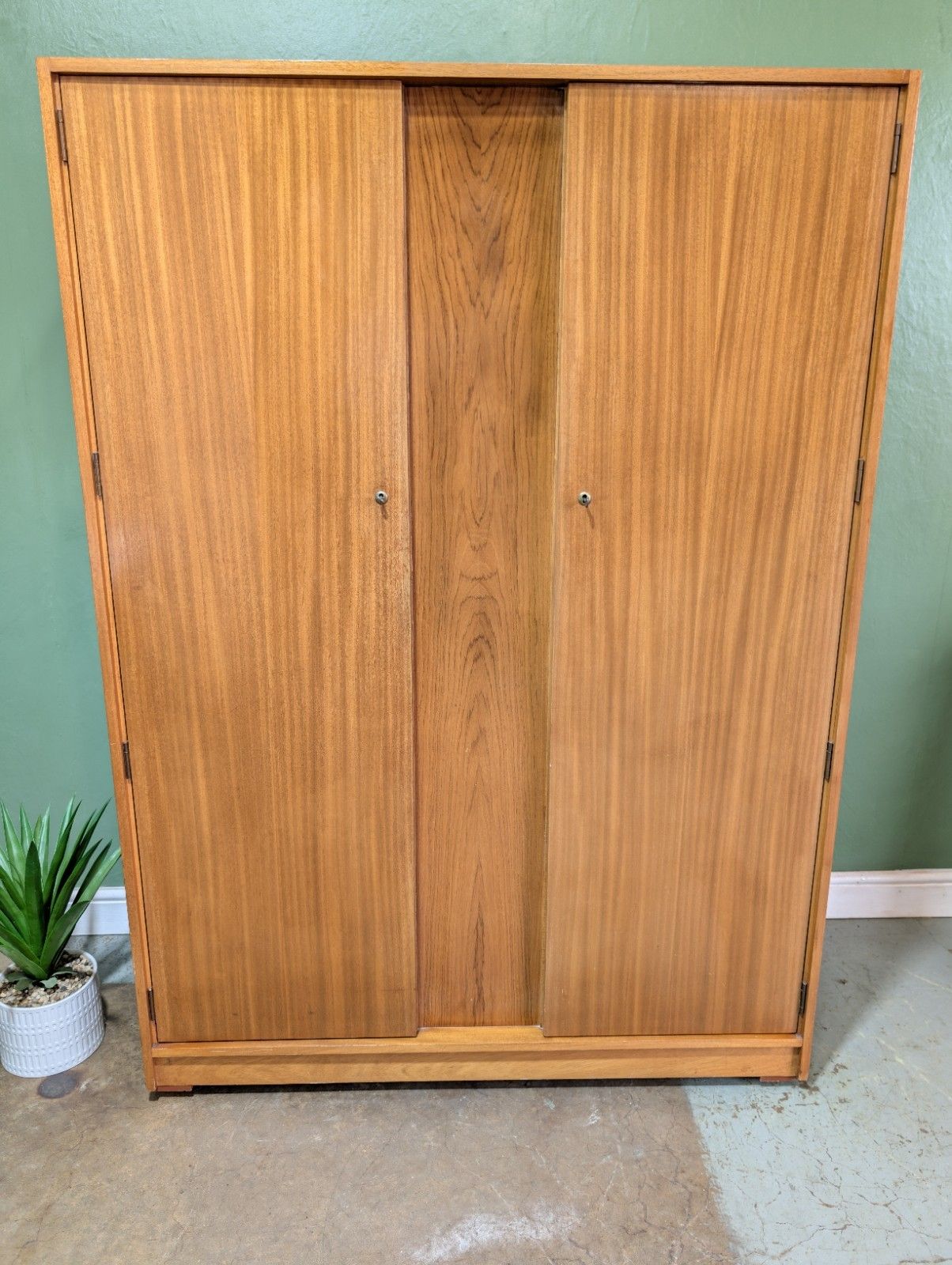 Vintage Uniflex Teak Double Wardrobe Mid Century Modern Uniflex photo furniture