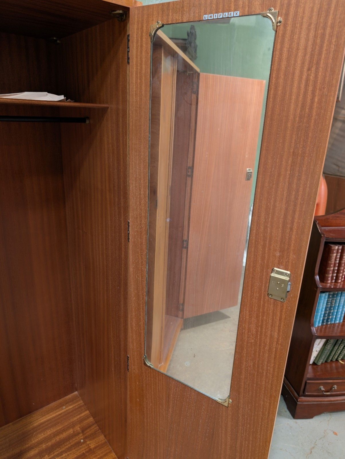 Vintage Uniflex Teak Double Wardrobe Mid Century Modern Uniflex photo vintage