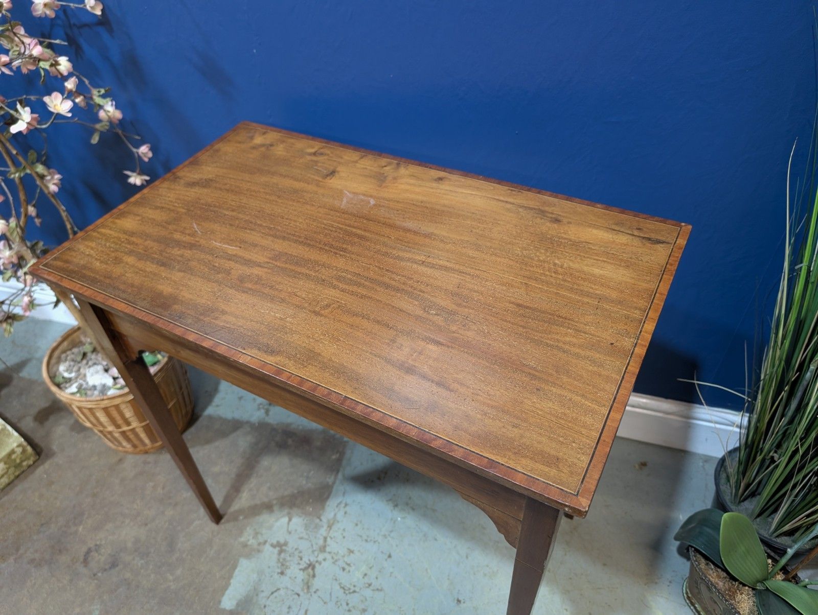 Edwardian Mahogany Side Table Elegant Legs Wine End Antique Polished Inlaid photo furniture