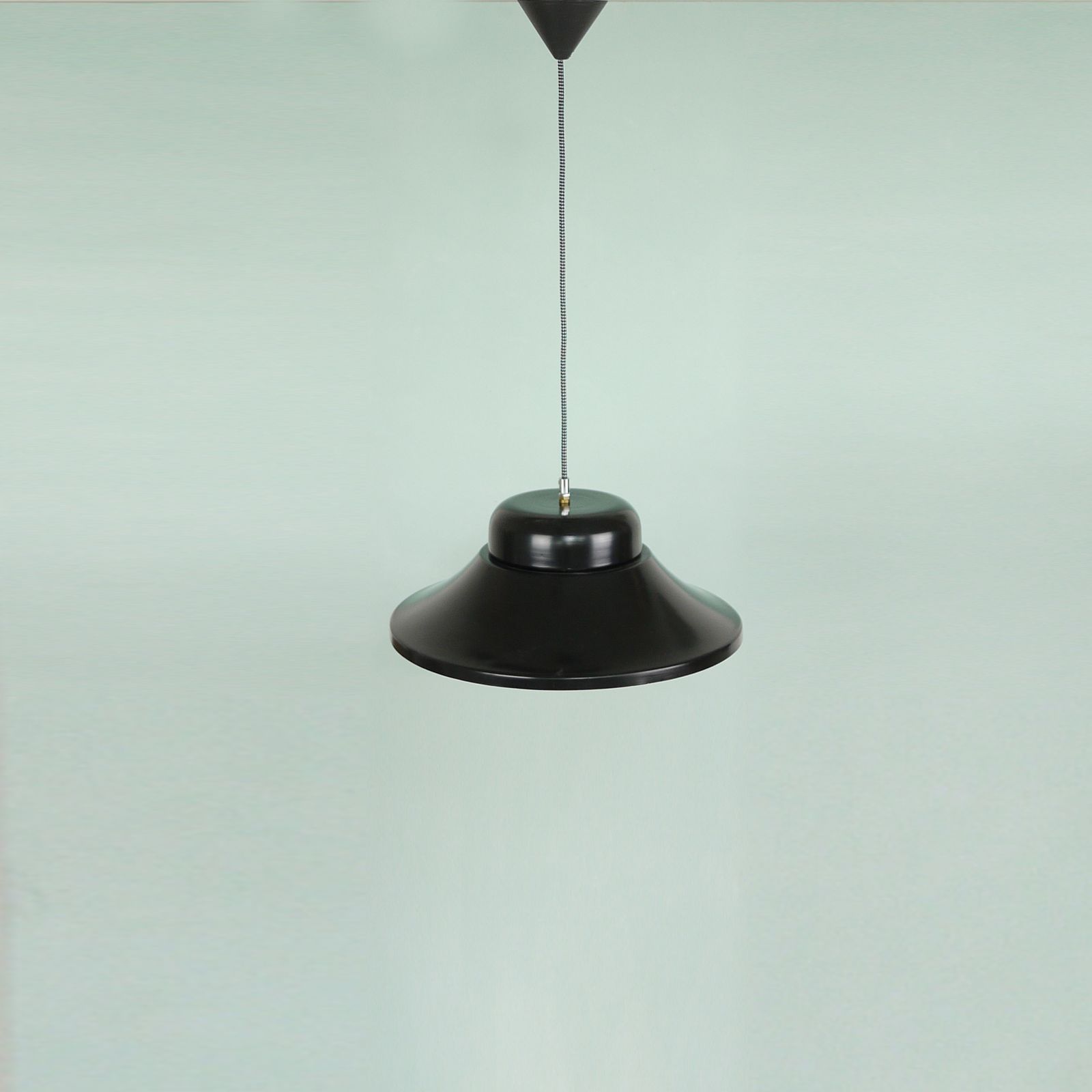 Industrial Black Pendant Light, 1960 Yugoslavia
