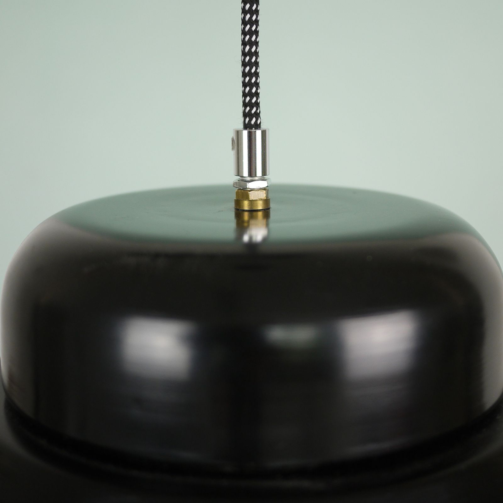 Industrial Black Pendant Light, 1960 Yugoslavia photo vintage