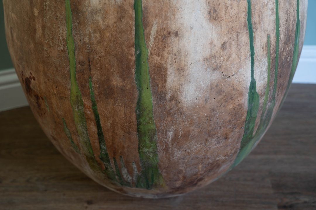 Antique French Biot With Green Dribbles photo Home Decor