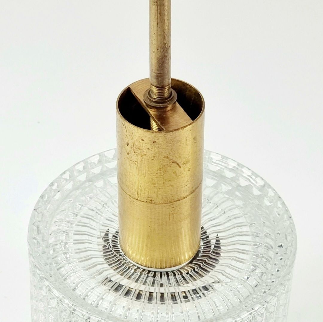 Mid Century Scandinavische Kristalglazen Plafondlamp Met Messing, Door Carl Fagerlund Voor Orrefors, Zweden, Jaren 1960 photo buy