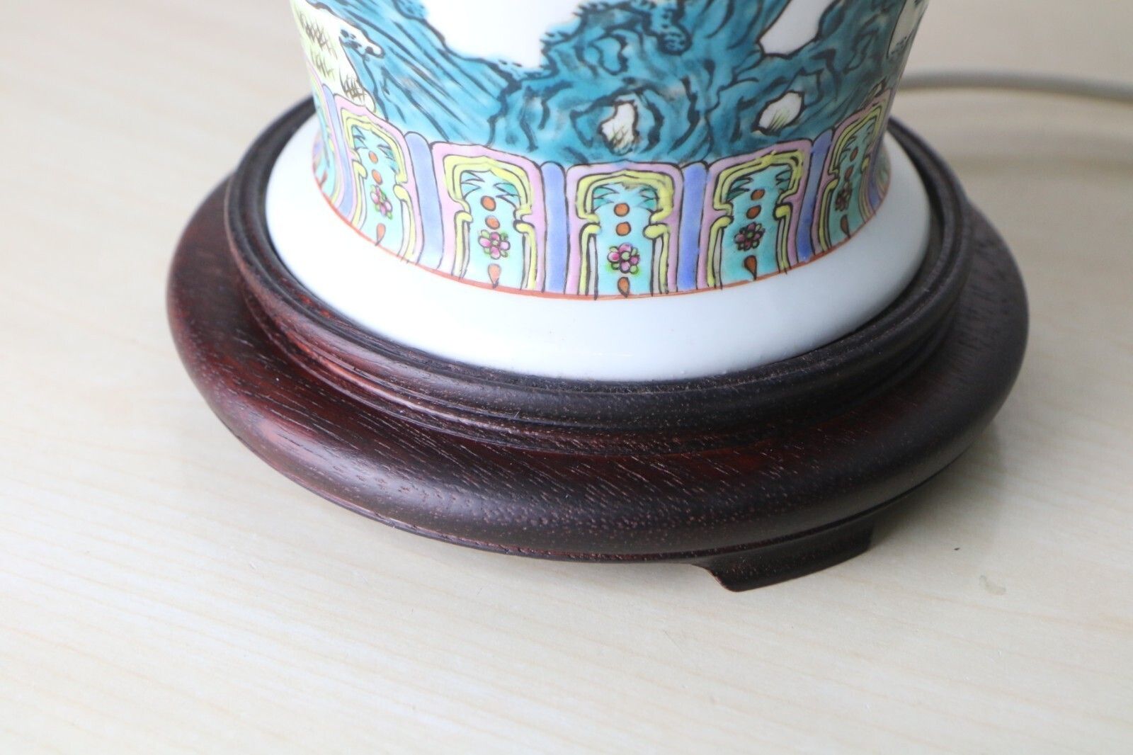 photo furniture Table Lamp A Vintage Oriental Bottle Shaped Chinese Ceramic Lamp 20th C.