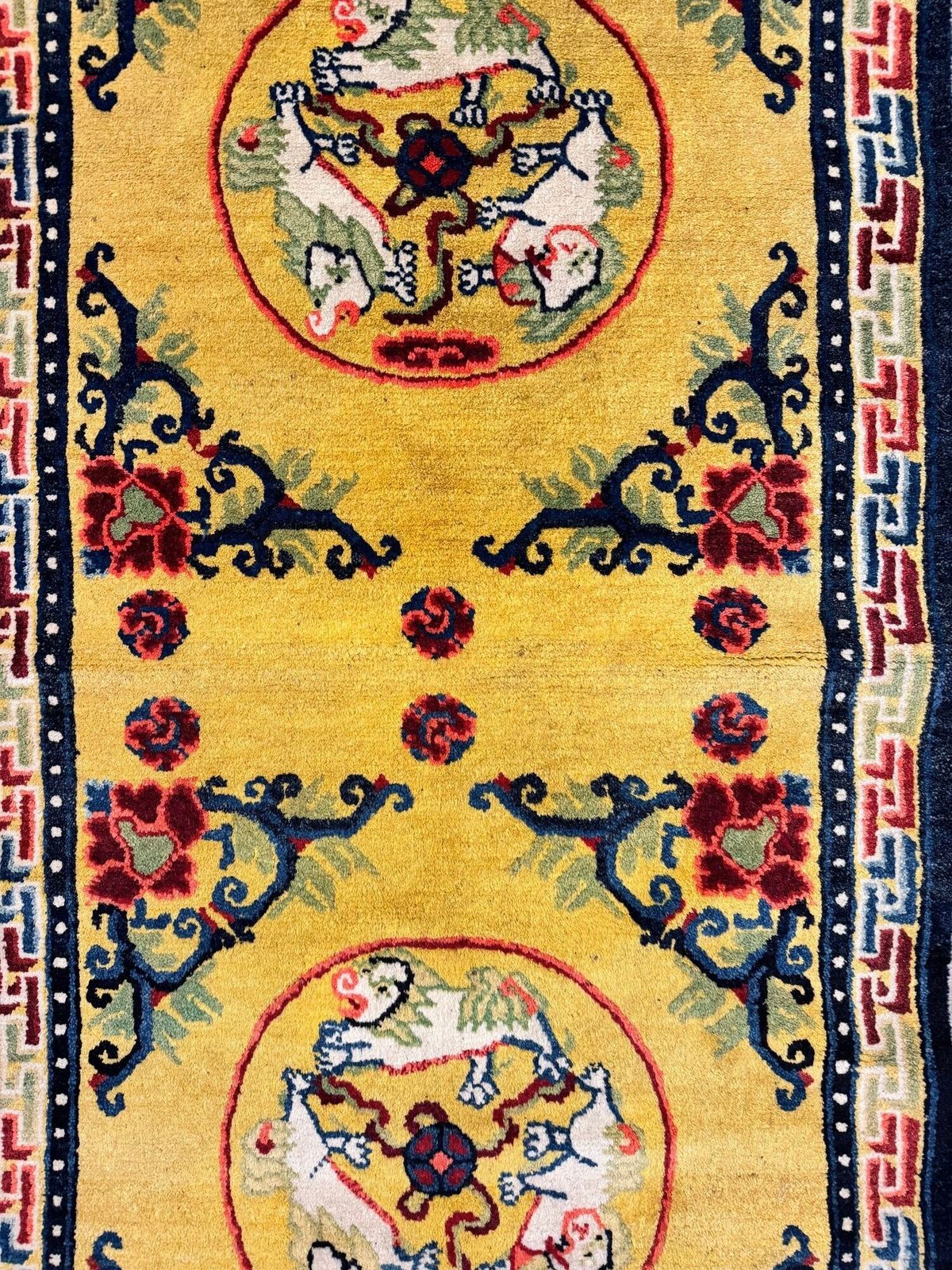 690.0 Antique Chinese Ningxia Rug 1.68m X 0.76m photo