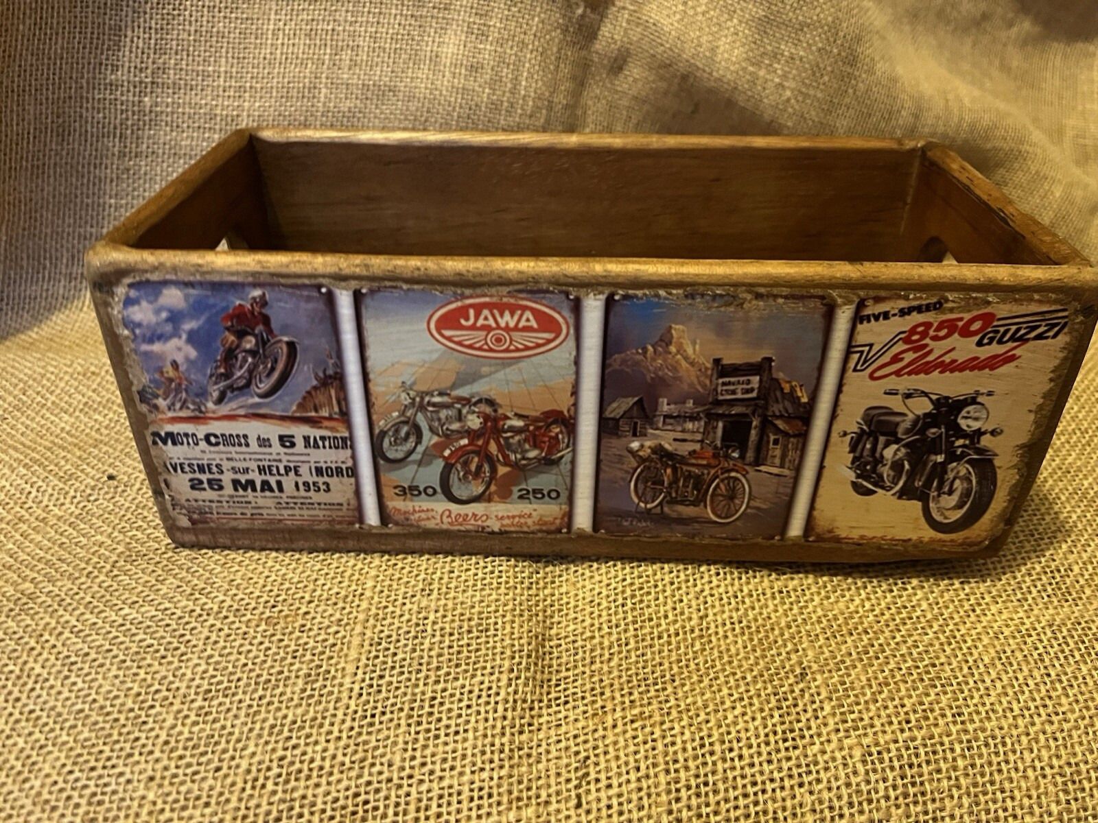 90.0 Set Of Five Motorcycle Storage Box Crate Made From Reclaimed Timber Sizes Vary photo