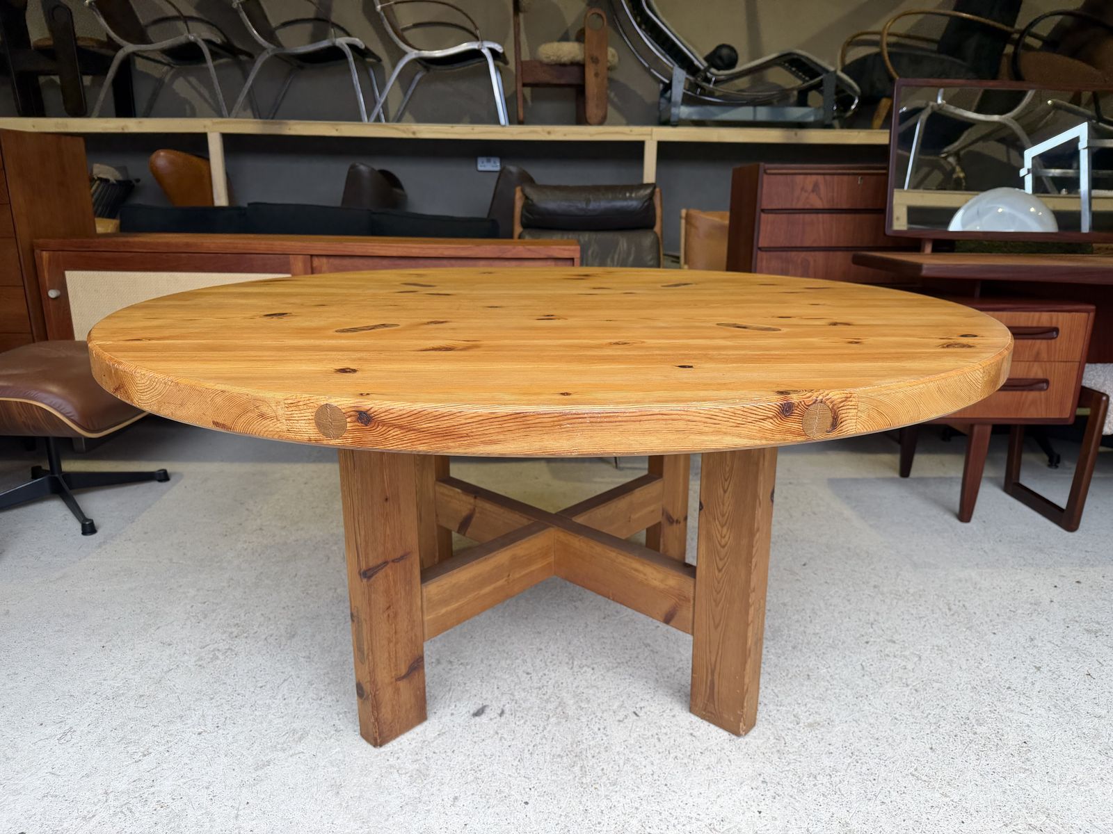 Large Pine Dining Table By Karl Andersson & Söner For Roland Wilhelmsson Sweden