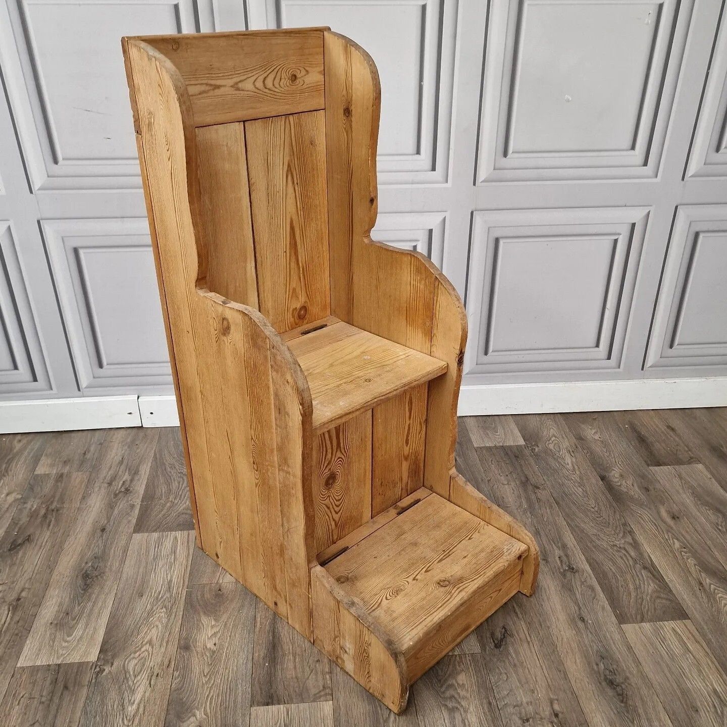 Vintage Shoe Seat Chair Pew Settle Under Storage Hall Country Solid Pine