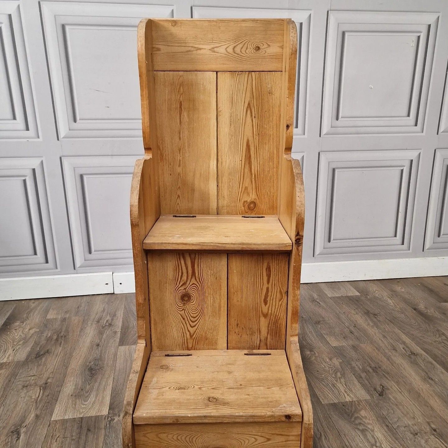 photo furniture Vintage Shoe Seat Chair Pew Settle Under Storage Hall Country Solid Pine
