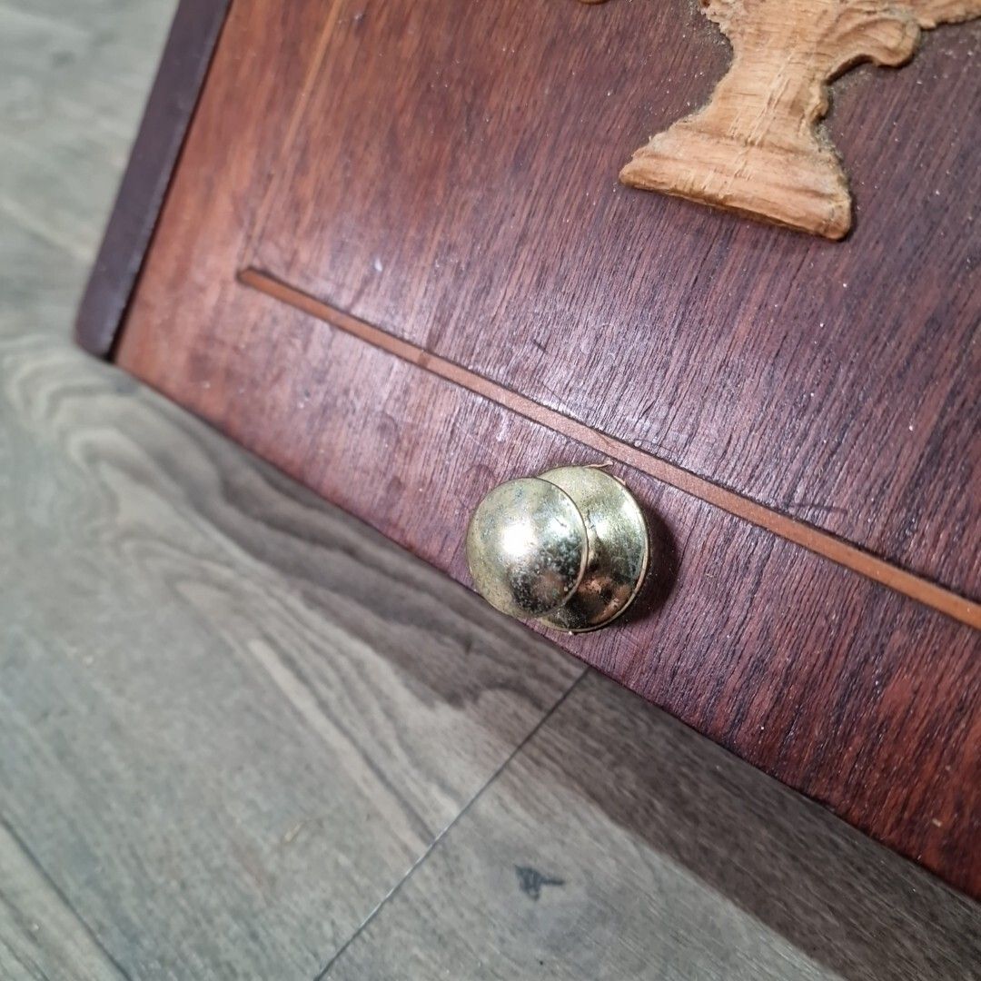 Antique Edwardian Coal Scuttle Cabinet Wooden Fireside Storage Box Wood photo Home Fixtures