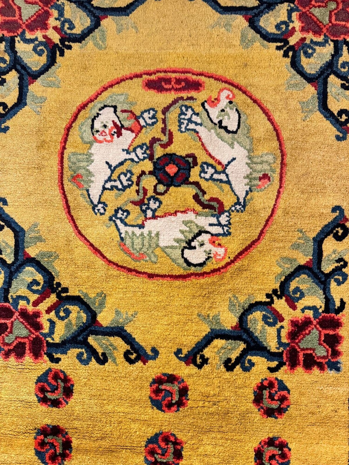 690.0 Antique Chinese Ningxia Rug 1.50m X 0.76m photo