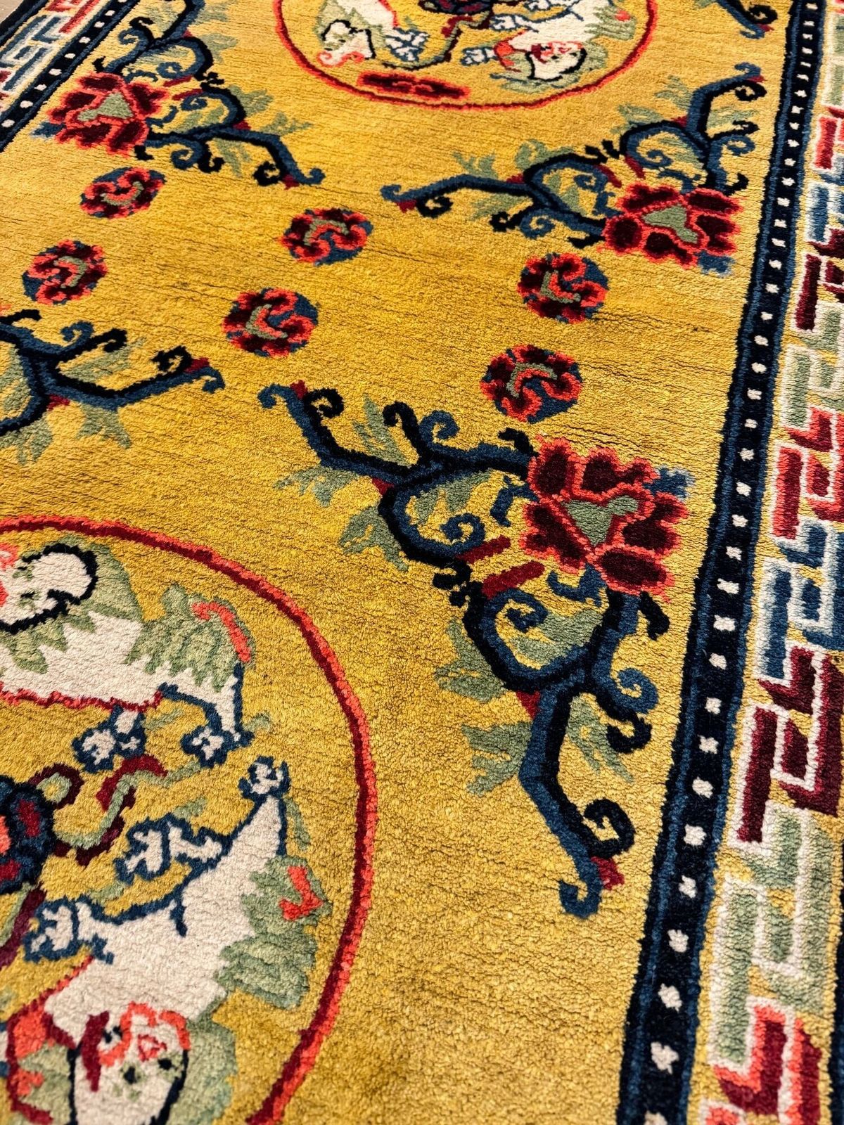 photo vintage Antique Chinese Ningxia Rug 1.50m X 0.76m