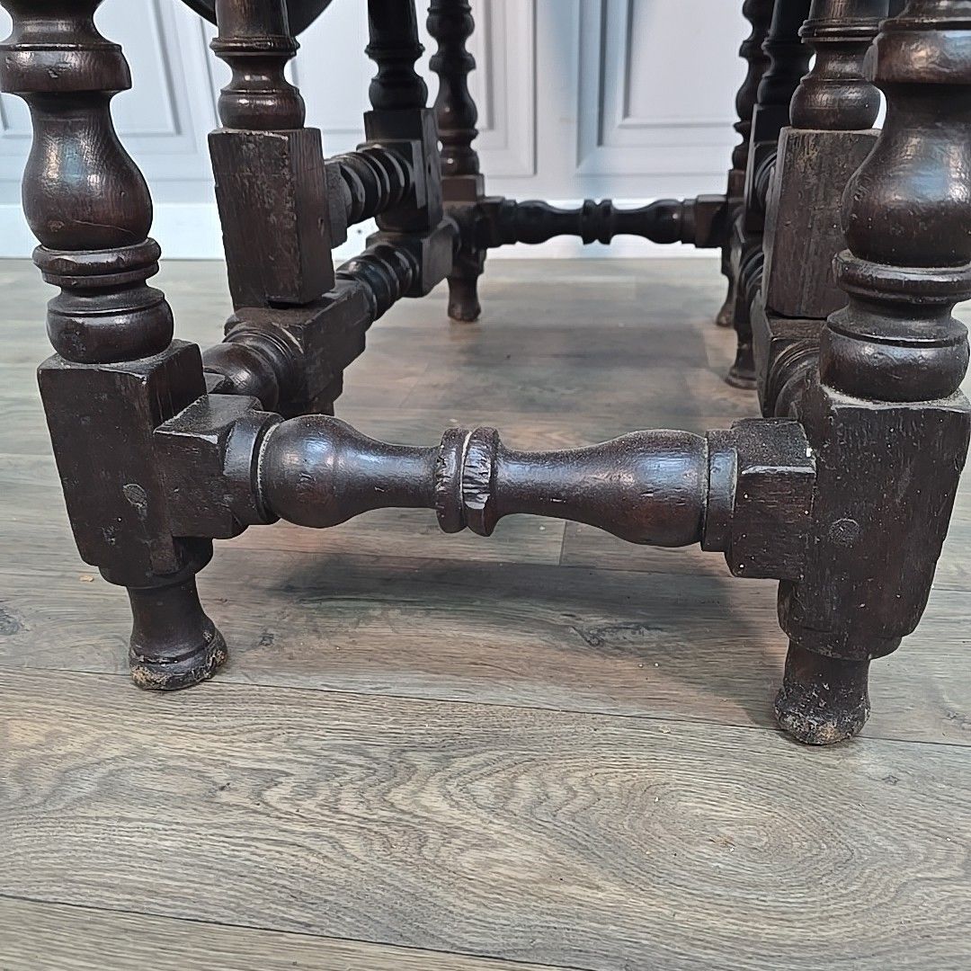 Antique Drop Leaf Table Solid Oak Gate Leg Drawer Victorian – Rustic Farmhouse photo vinterior