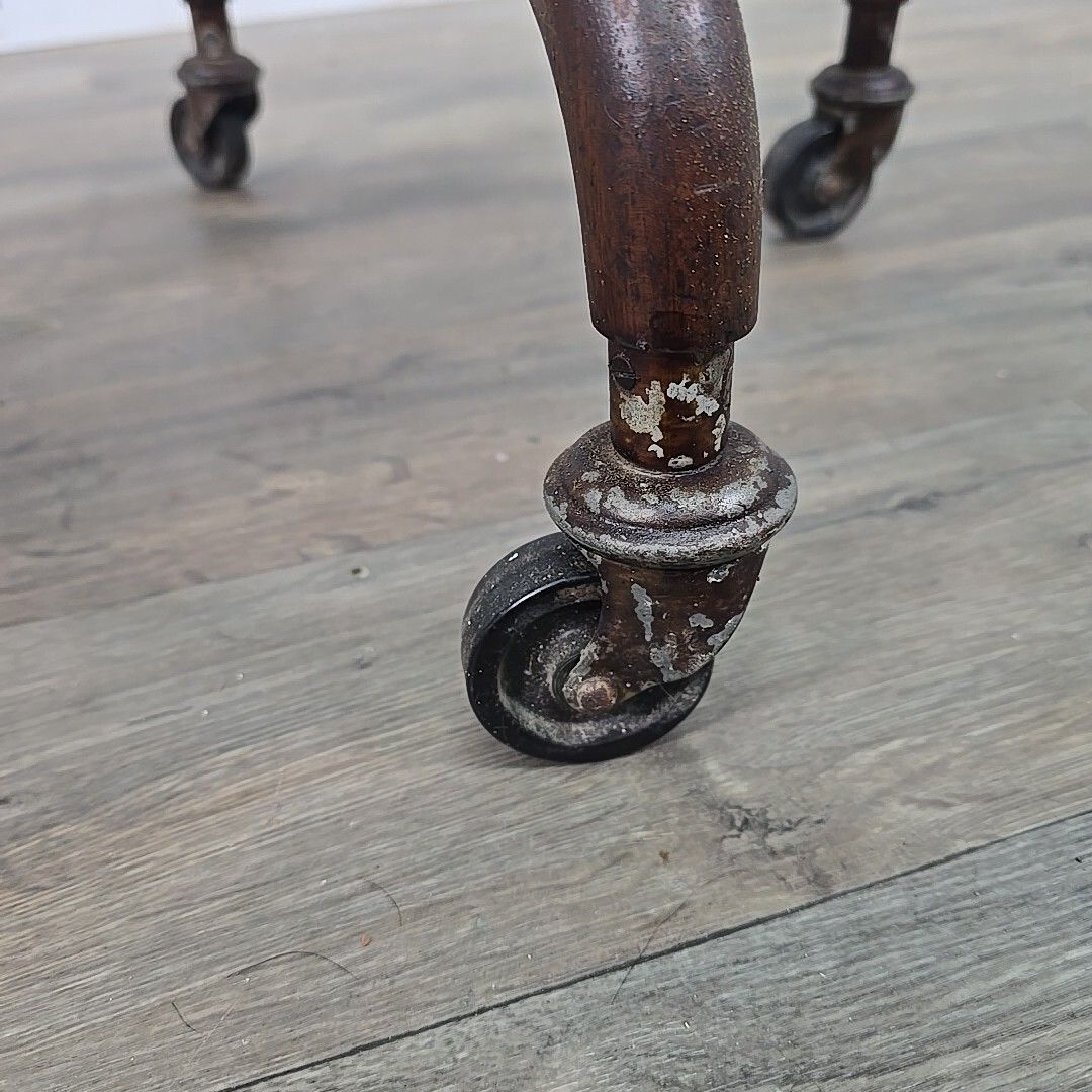 photo for sale Antique Occasional Games Table Wooden Turned John Taylor Edinburgh On Castors