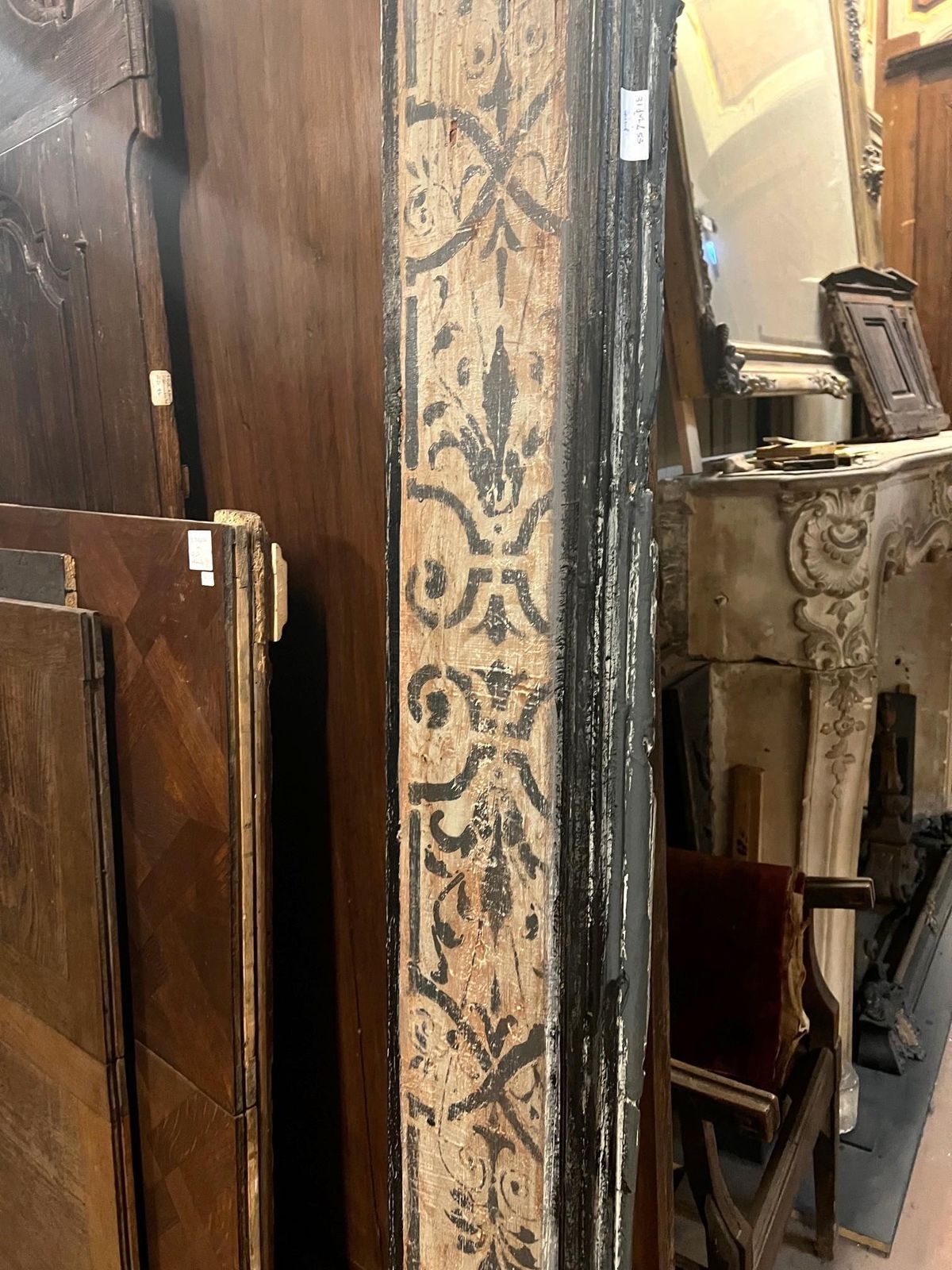 Portal Frame In Painted And Lacquered Wood, Italy photo vintage