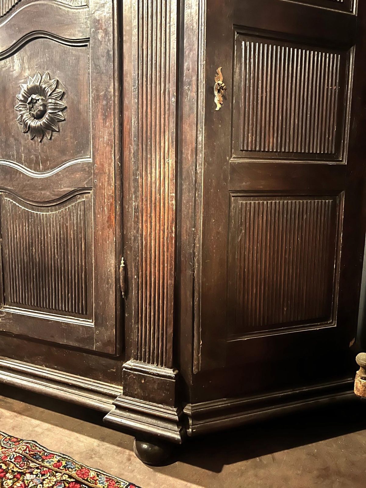 photo for sale Piedmontese Walnut "Grissinato" 4 Door Closet, Italy