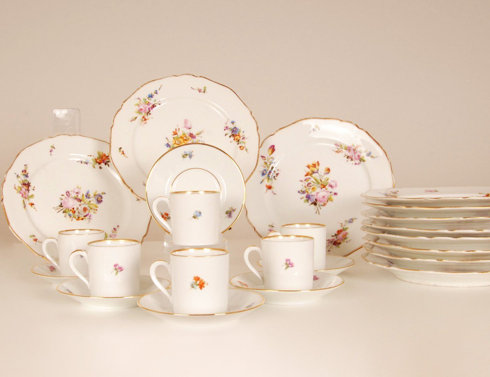 photo for sale 18th Century Porcelain Luncheon Set From Meissen Porcelain, Set Of 23