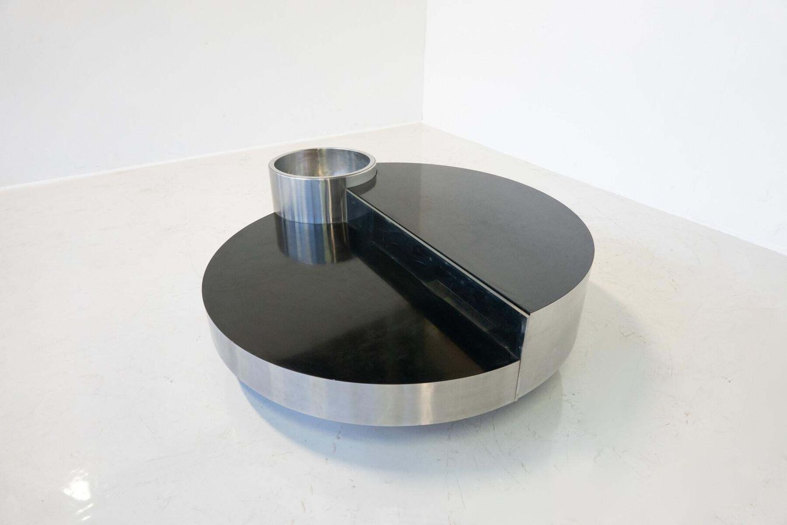 Coffee Table Dry Bar Stainless Steel By Massimo Papiri For Sabot, Italy, 1970s photo vintage