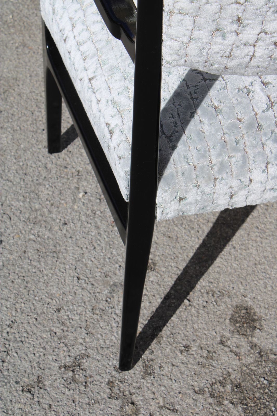 photo for sale Black Wood And Fabric Desk Chair Italy Vittorio Dassi Gio Ponti Style