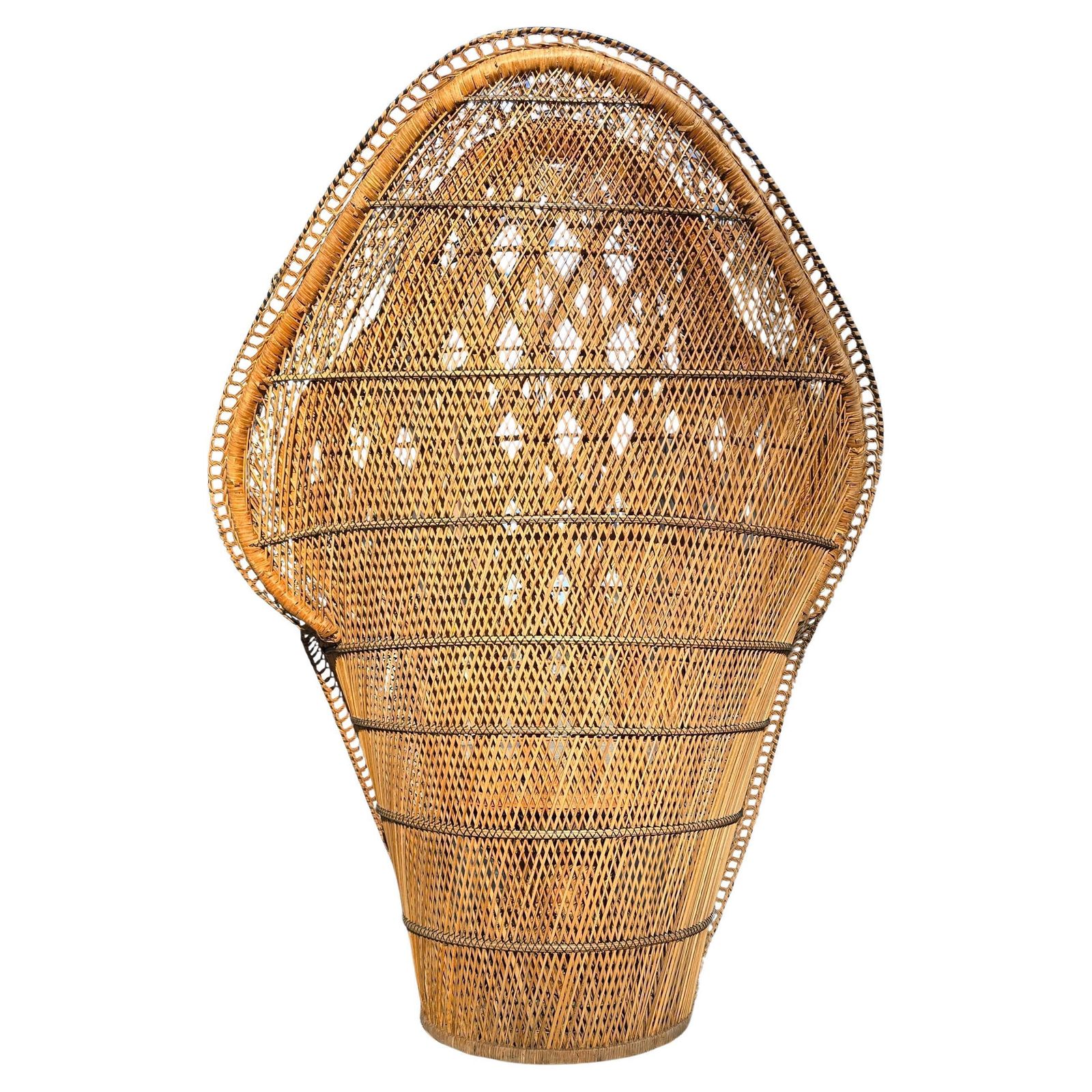 Large Handwoven Rattan Peacock Chair, Southeast Asia, 1960s–1970s photo vinterior