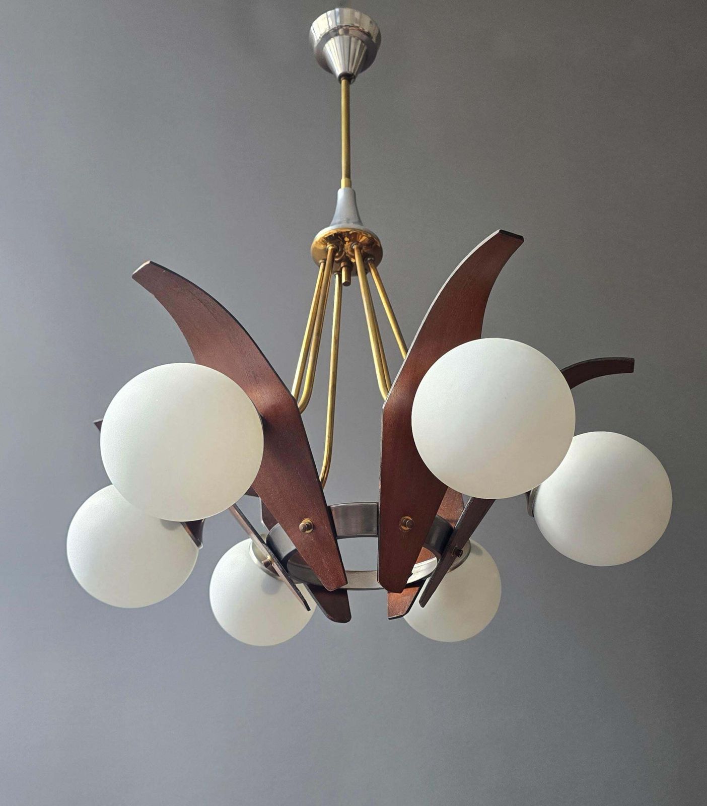 Sculptural Mid Century Italian Chandelier, Circa 1950s photo furniture