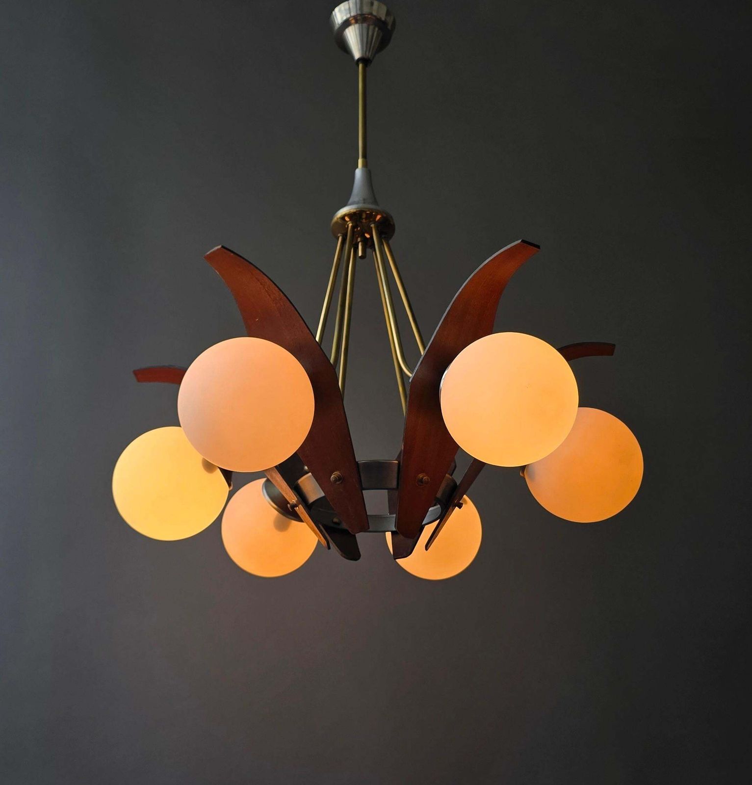 Sculptural Mid Century Italian Chandelier, Circa 1950s photo 3089.0