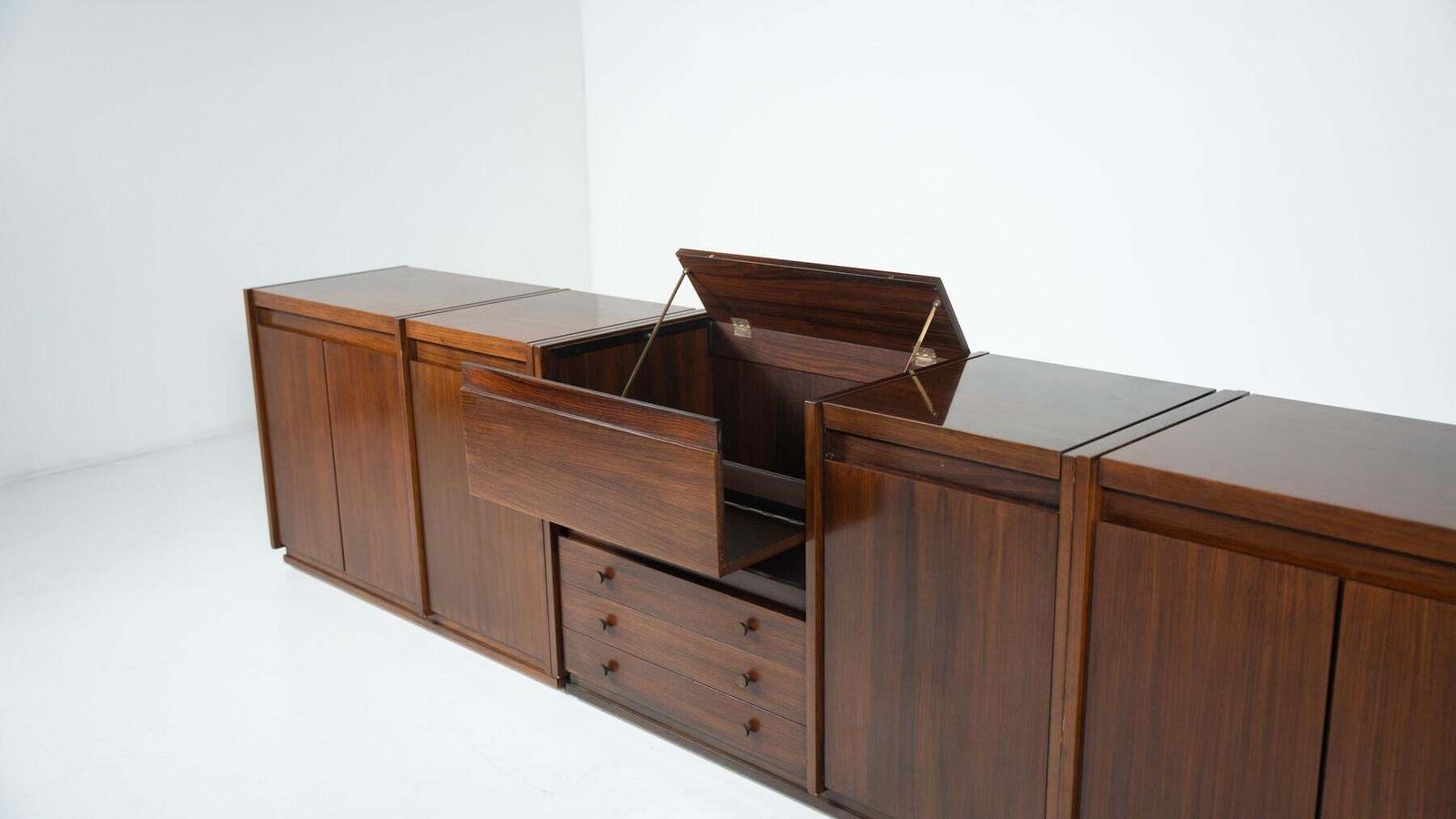 photo furniture Mid Century Modern Wooden Sideboard, Tecno Borsani, Italy, 1960s