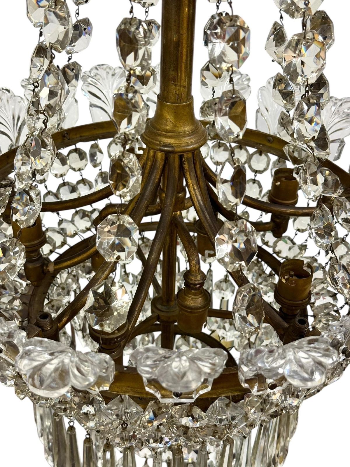 photo for sale 19th Century Gilt Bronze And Crystal Chandelier, Attributed To Baccarat