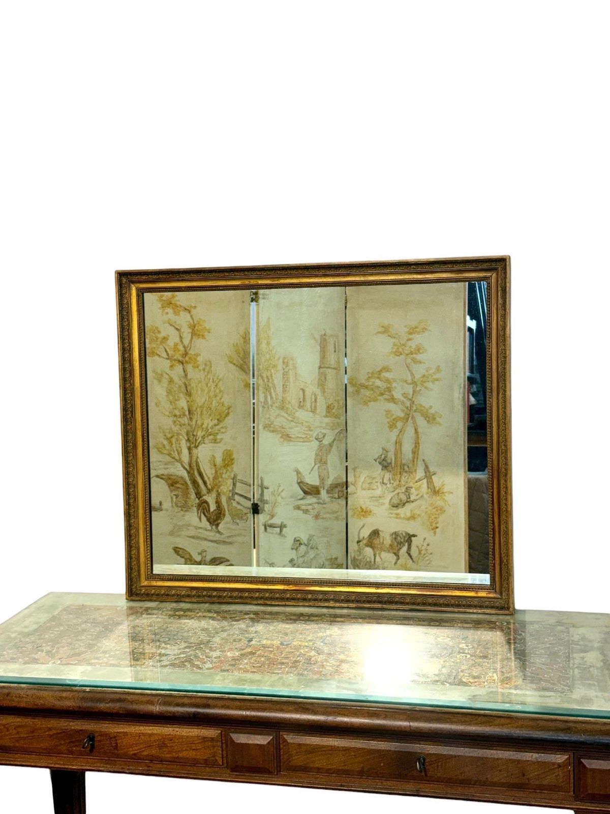 photo vinterior Empire Period Rectangular Giltwood Mirror, France 19th Century