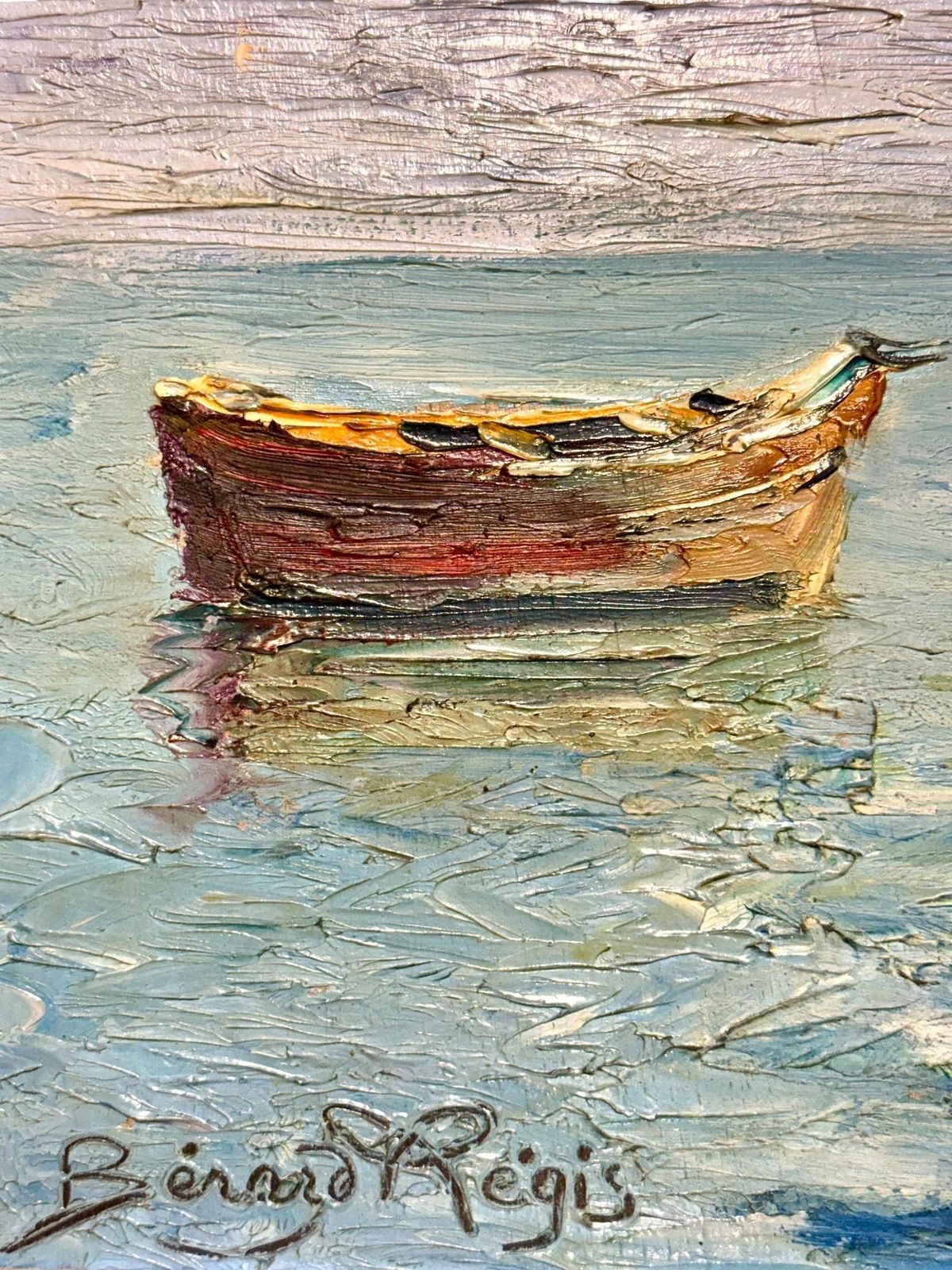 French Coastal Sailboats, Oil On Board By Bernard Régis, C. 1950s–60s photo vintage