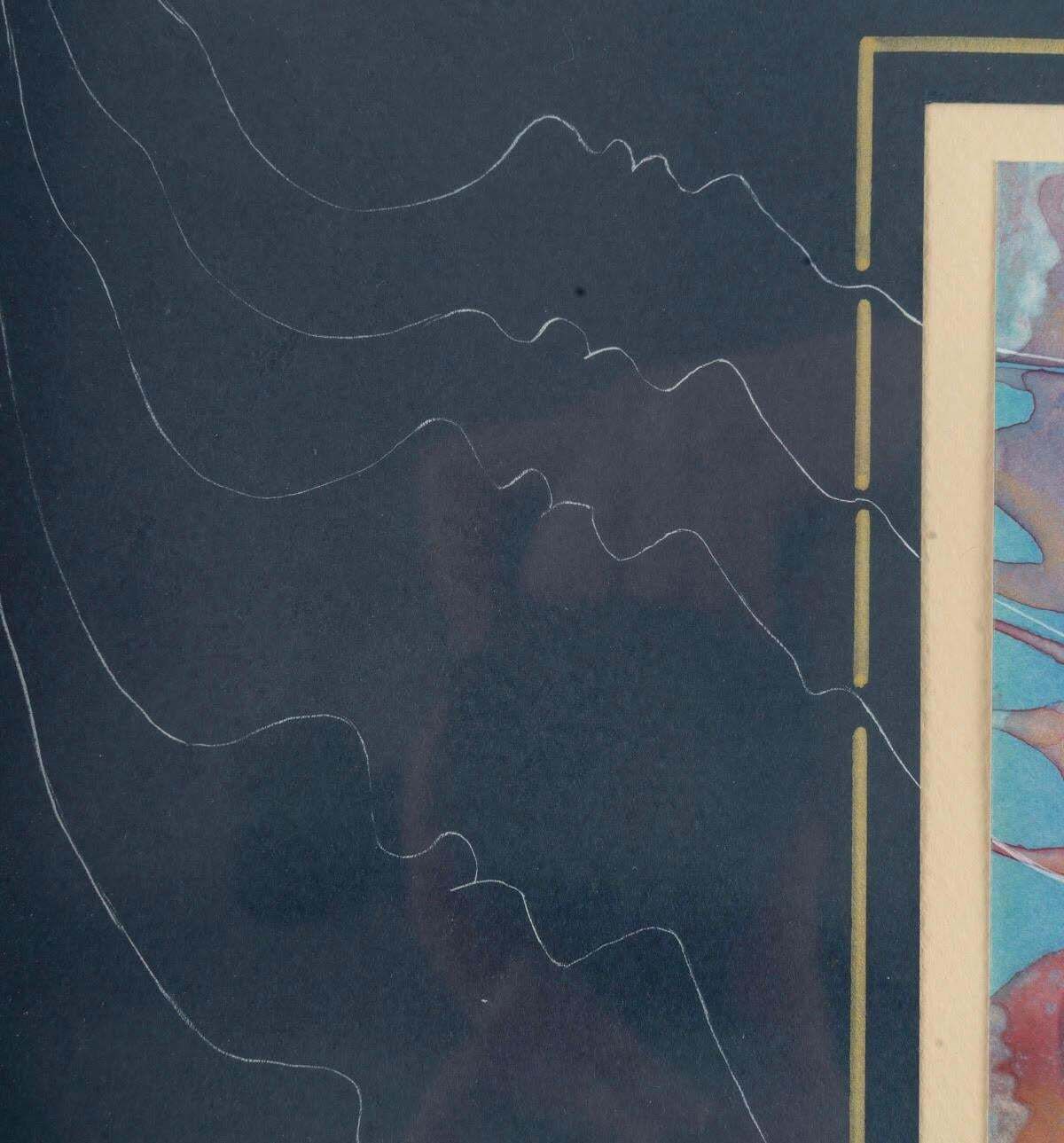 Framed Watercolour Coaster Representing A View Of Asia By Patrick Gannat. photo buy