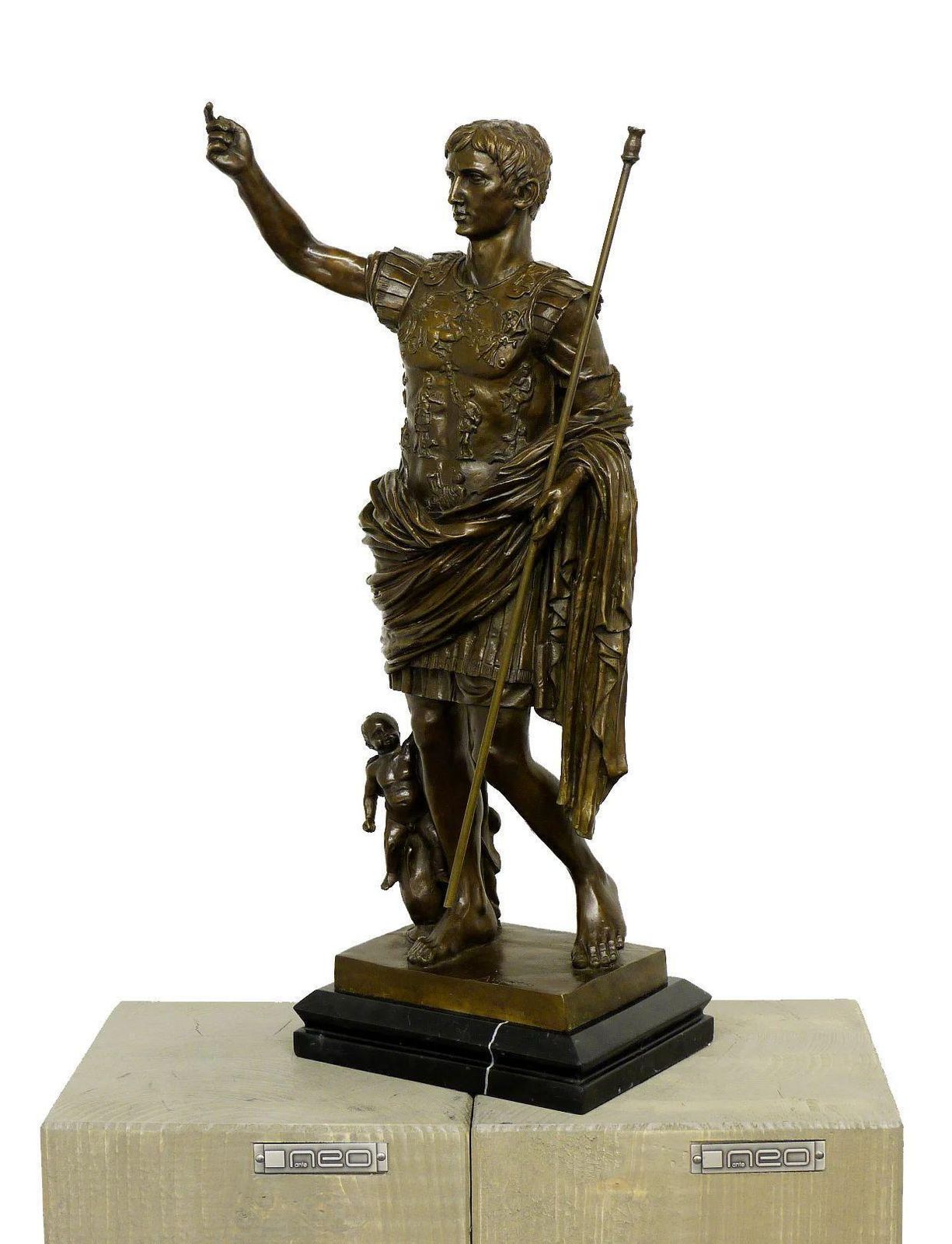 Bronze Statue Of Emperor Augustus, Roman Imperial Sculpture photo vinterior