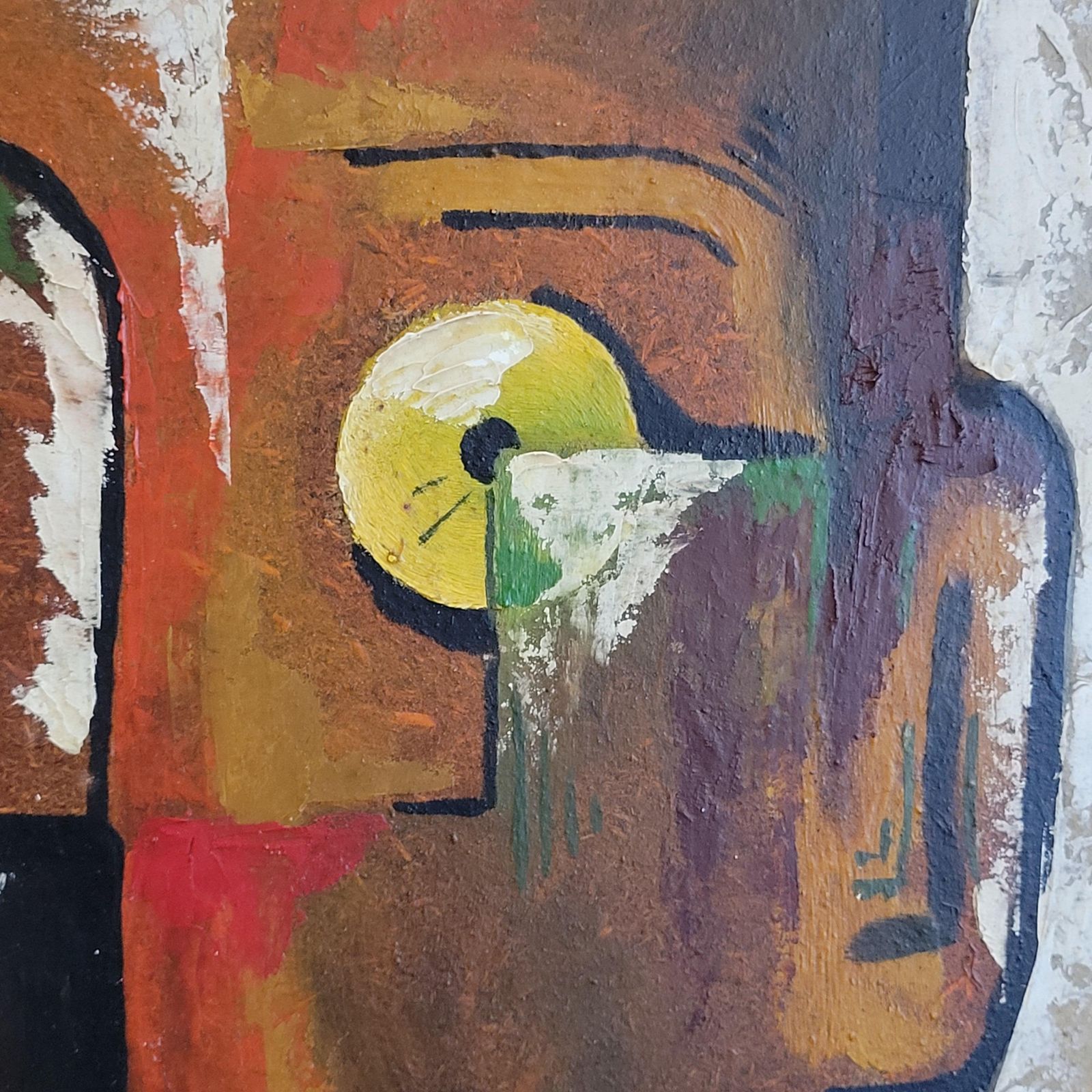 Cubist Inspired Portrait, Oil On Board, Framed, Late 20th Century By Marius Oddo photo vinterior