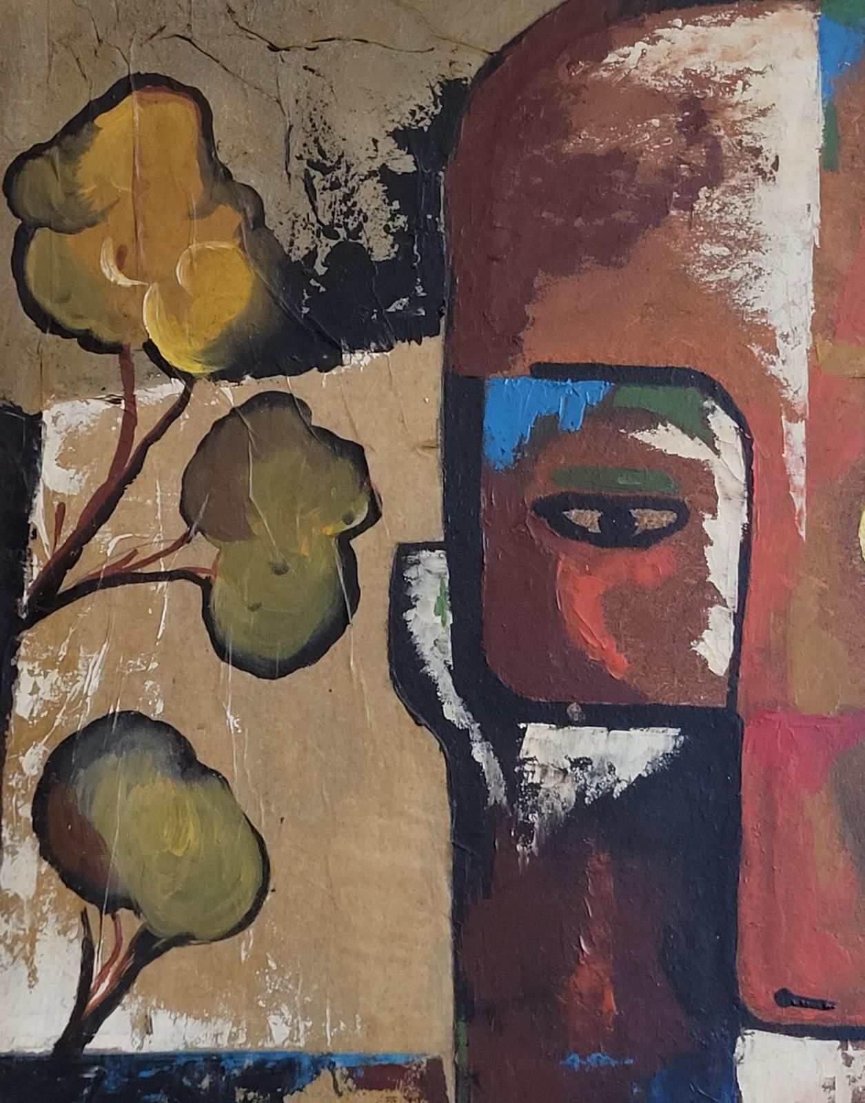Cubist Inspired Portrait, Oil On Board, Framed, Late 20th Century By Marius Oddo photo buy