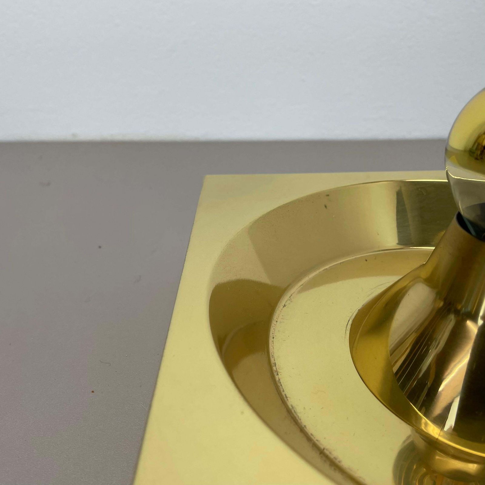 566.0 Rare Brass Pop Art Metal Wall Light By Klaus Hempel For Kaiser Leuchten, 1970s photo