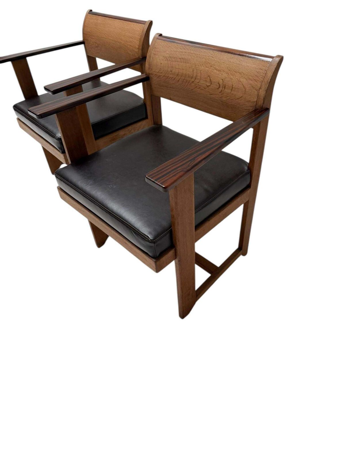 Two Art Deco Modernist Armchairs By Anton Lucas For N.V. Meubelkunst, 1920s photo vinterior