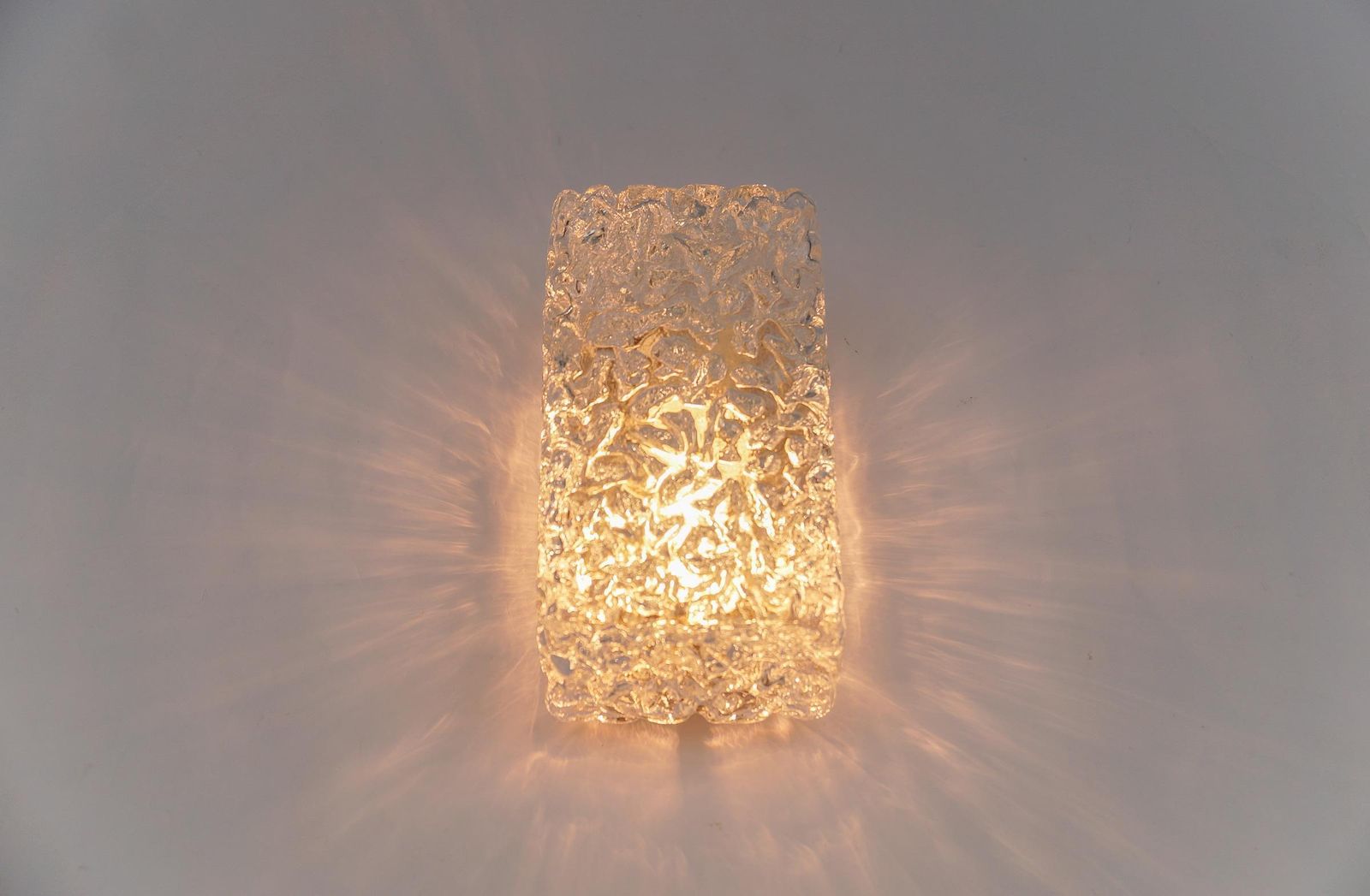 Set Of 3 Petit Glass Wall Lamps Or Flush Mounts By Limburg, 1960s Germany photo vintage